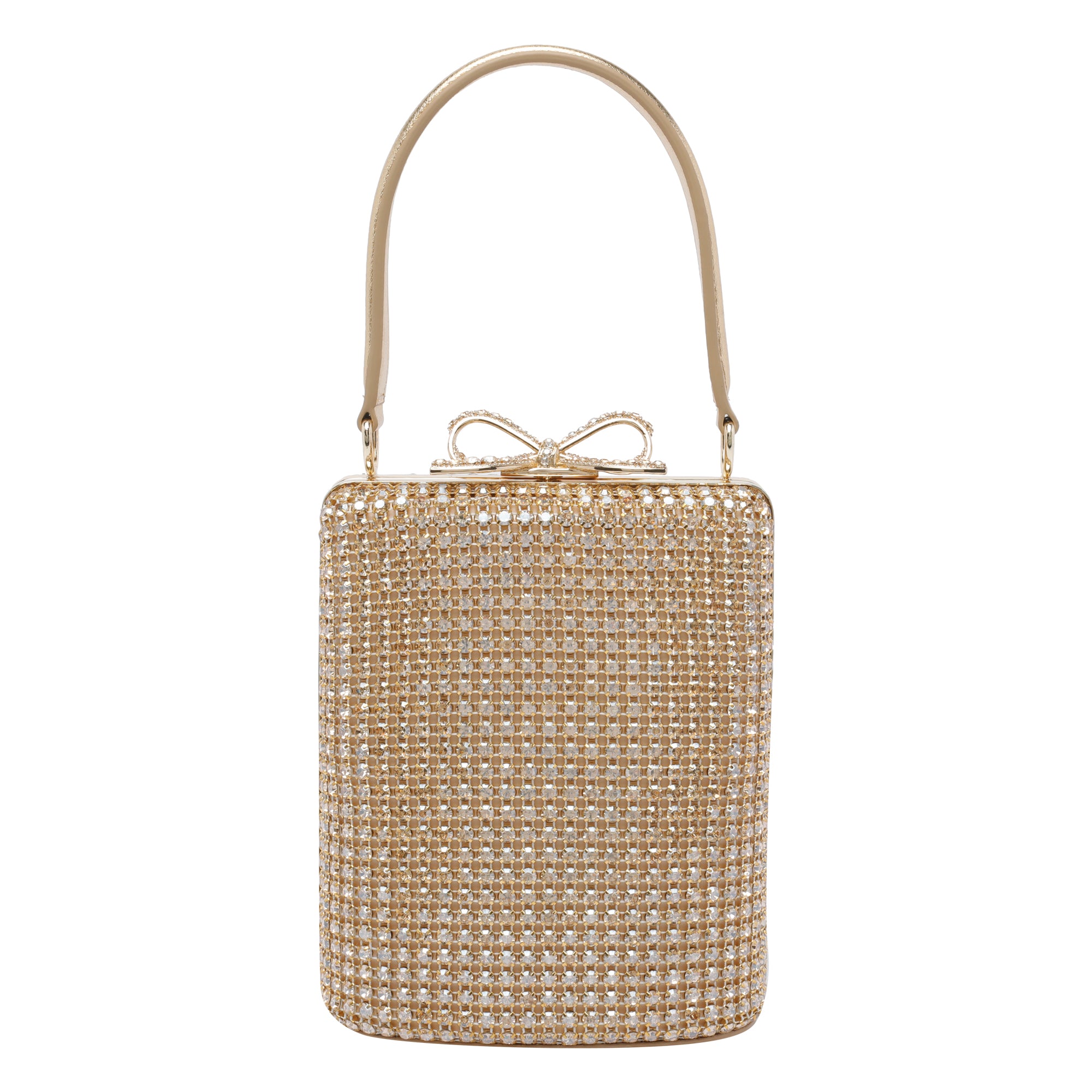 Self Portrait Bags Gold Fabric Crystal Metal