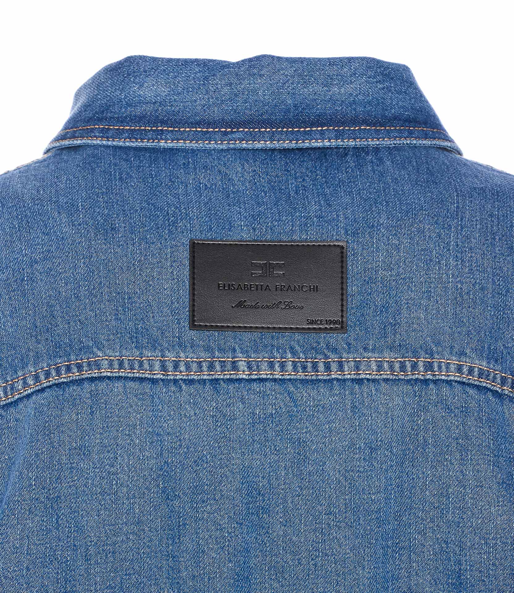 Elisabetta Franchi Coats Blue Cotton