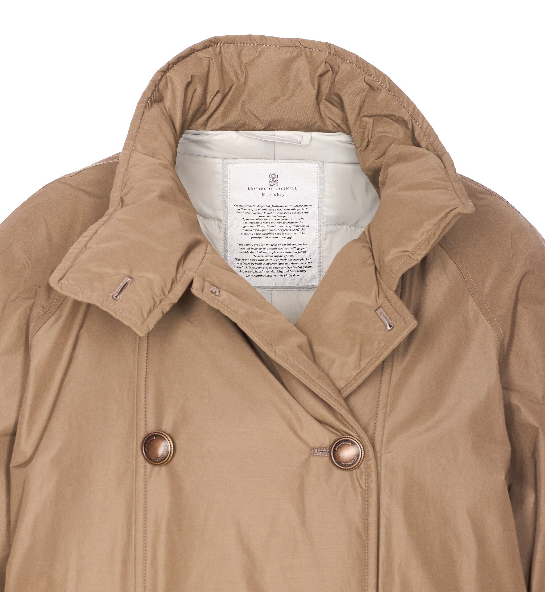 Brunello Cucinelli Coats Beige Polyester