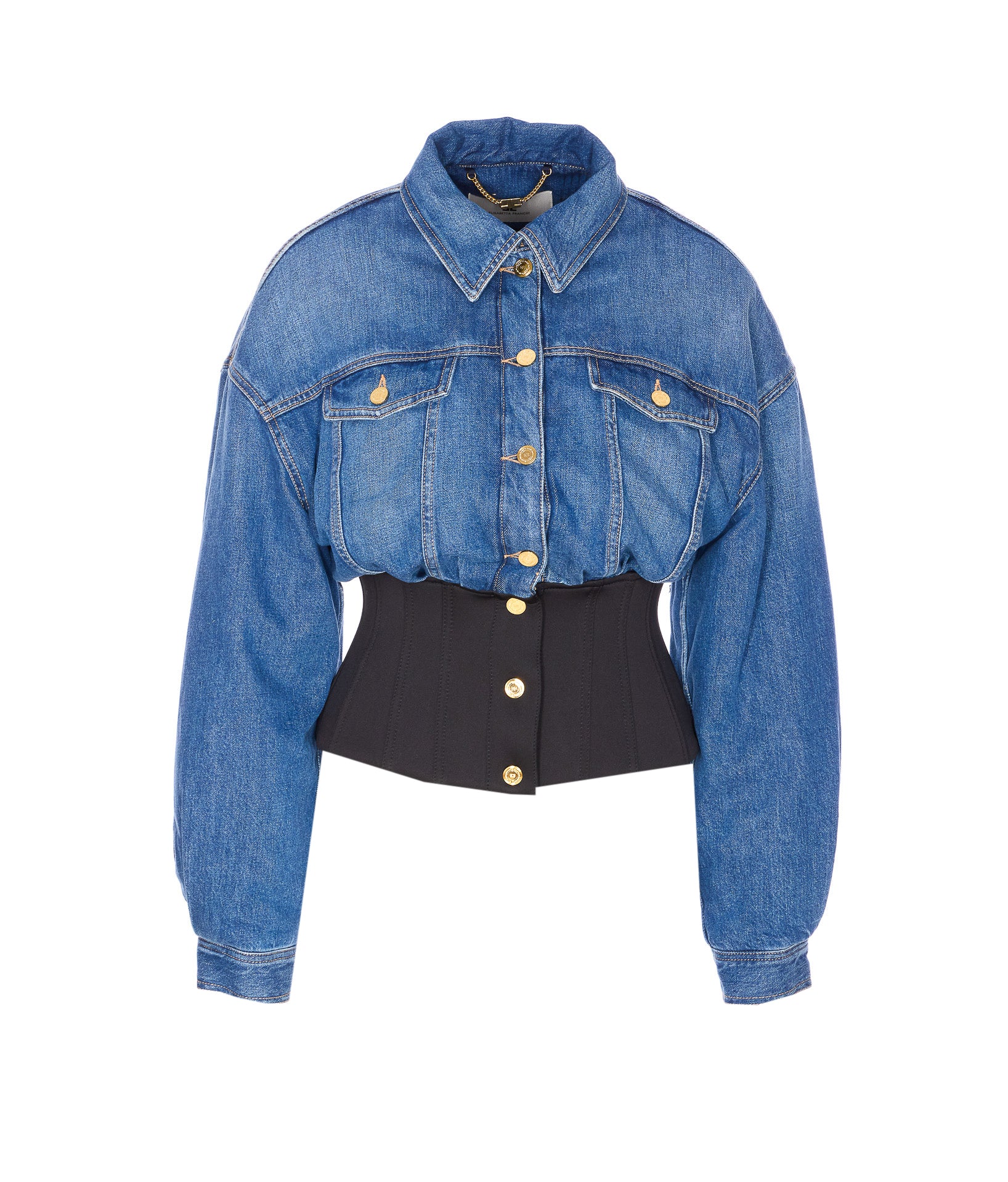Elisabetta Franchi Coats Blue Cotton