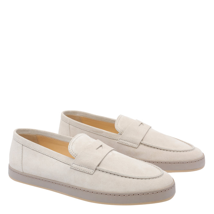 Brunello Cucinelli Flat Shoes Beige Leather/ Rubber Sole