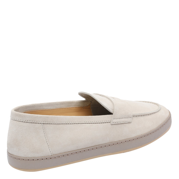 Brunello Cucinelli Flat Shoes Beige Leather/ Rubber Sole