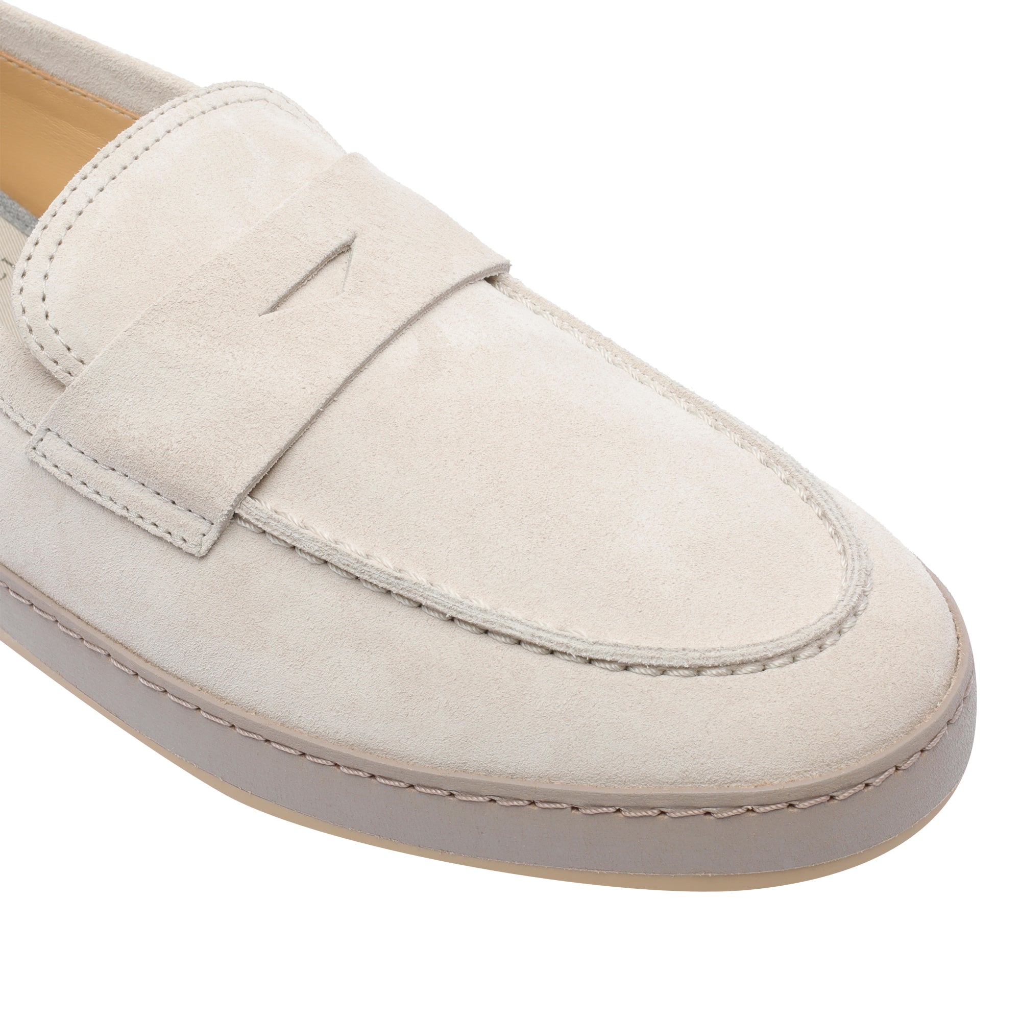 Brunello Cucinelli Flat Shoes Beige Leather/ Rubber Sole