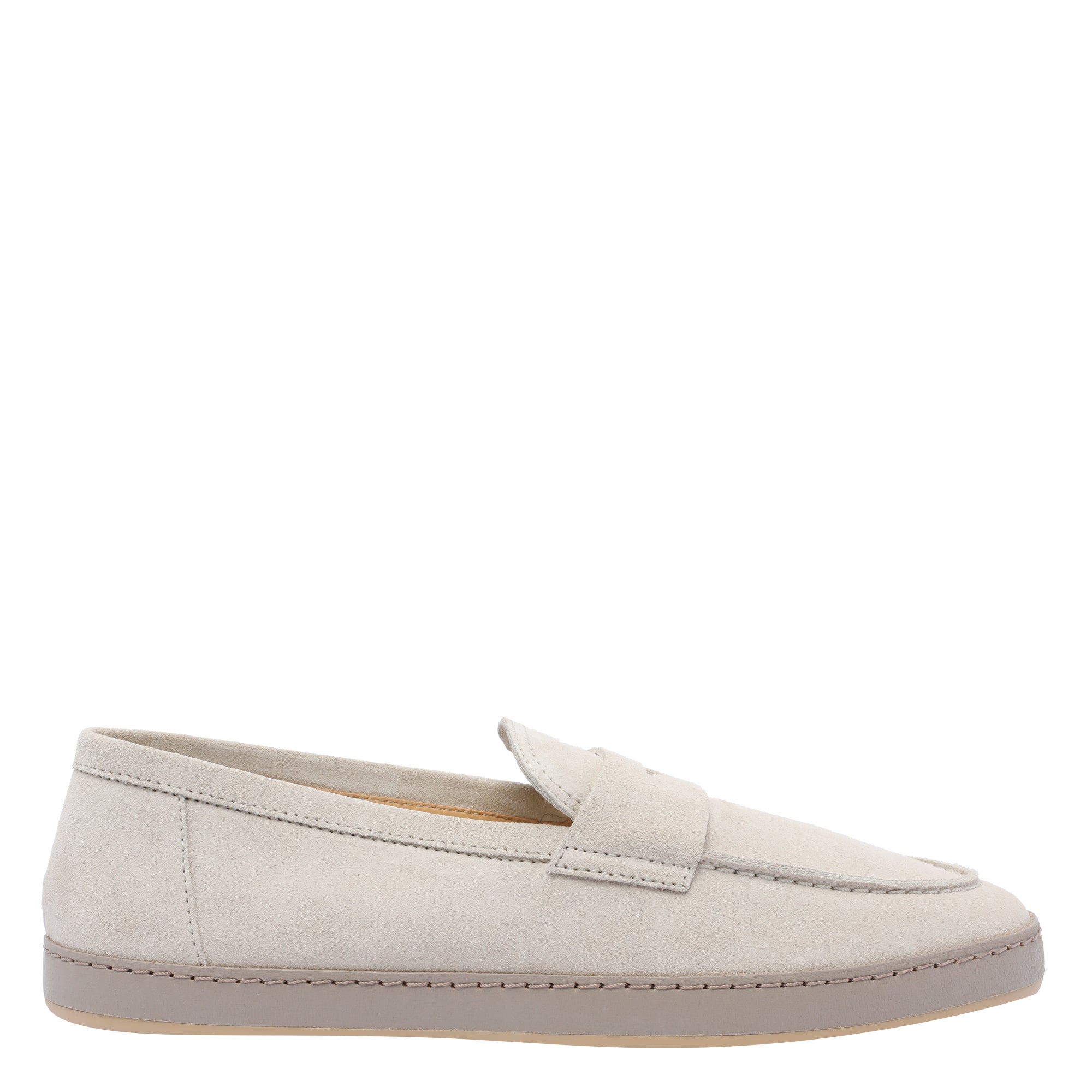 Brunello Cucinelli Flat Shoes Beige Leather/ Rubber Sole
