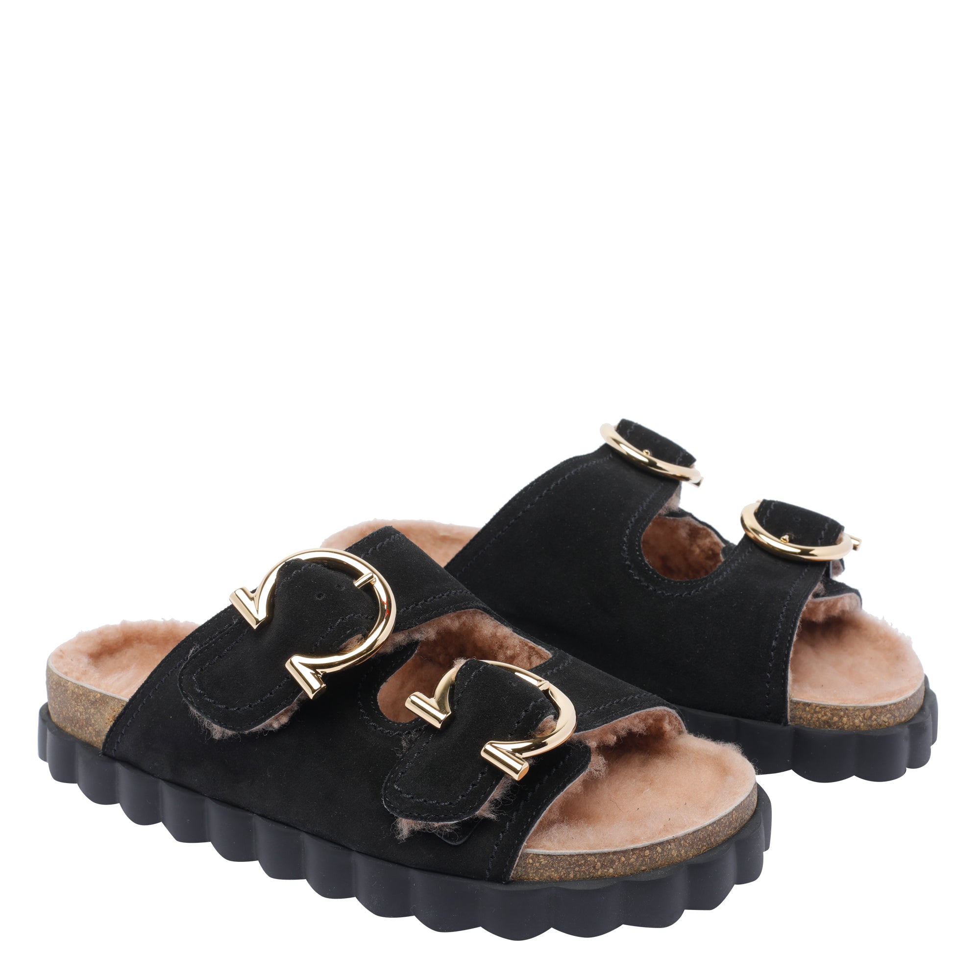 Ferragamo Sandals Black Calf Leather/rubber Sole