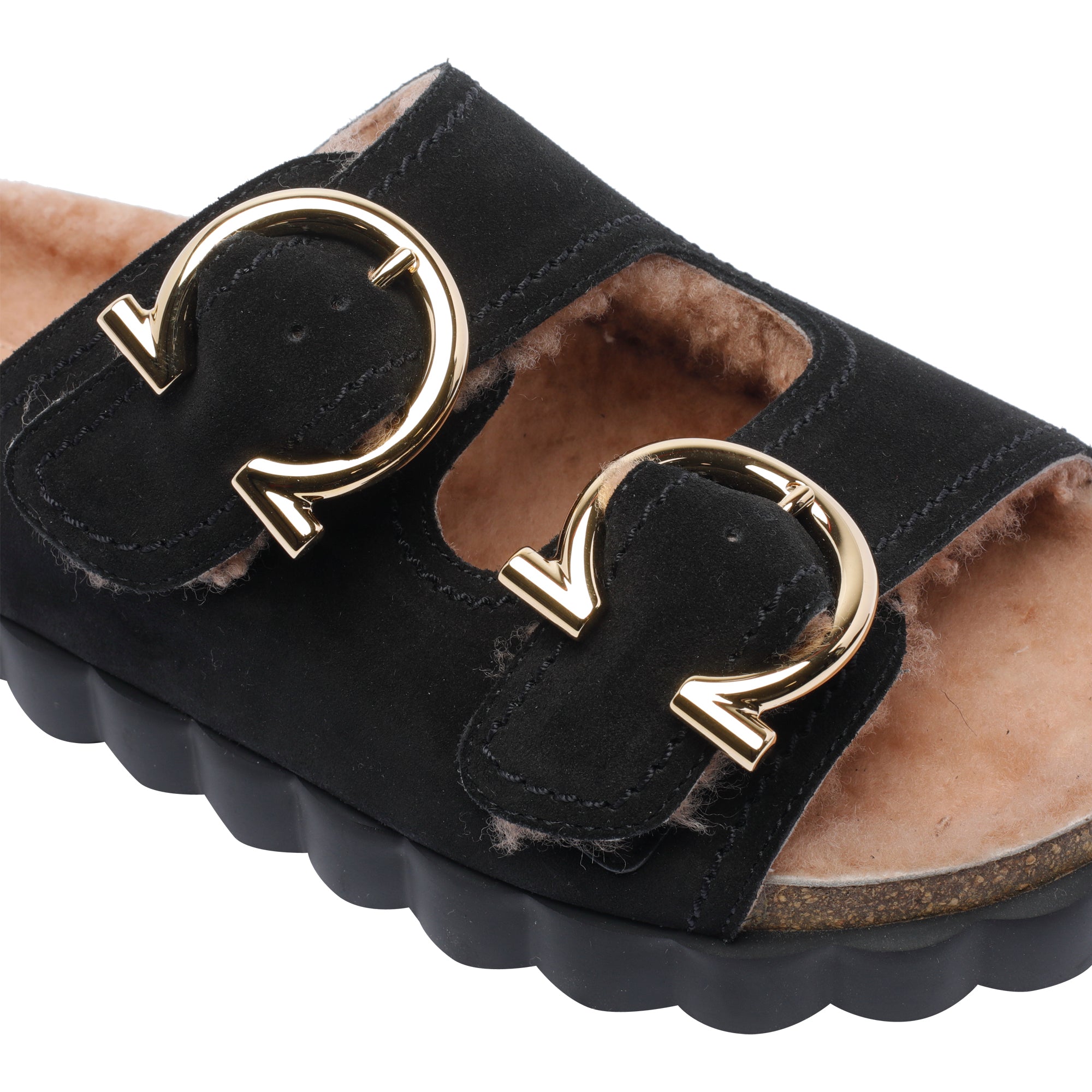 Ferragamo Sandals Black Calf Leather/rubber Sole