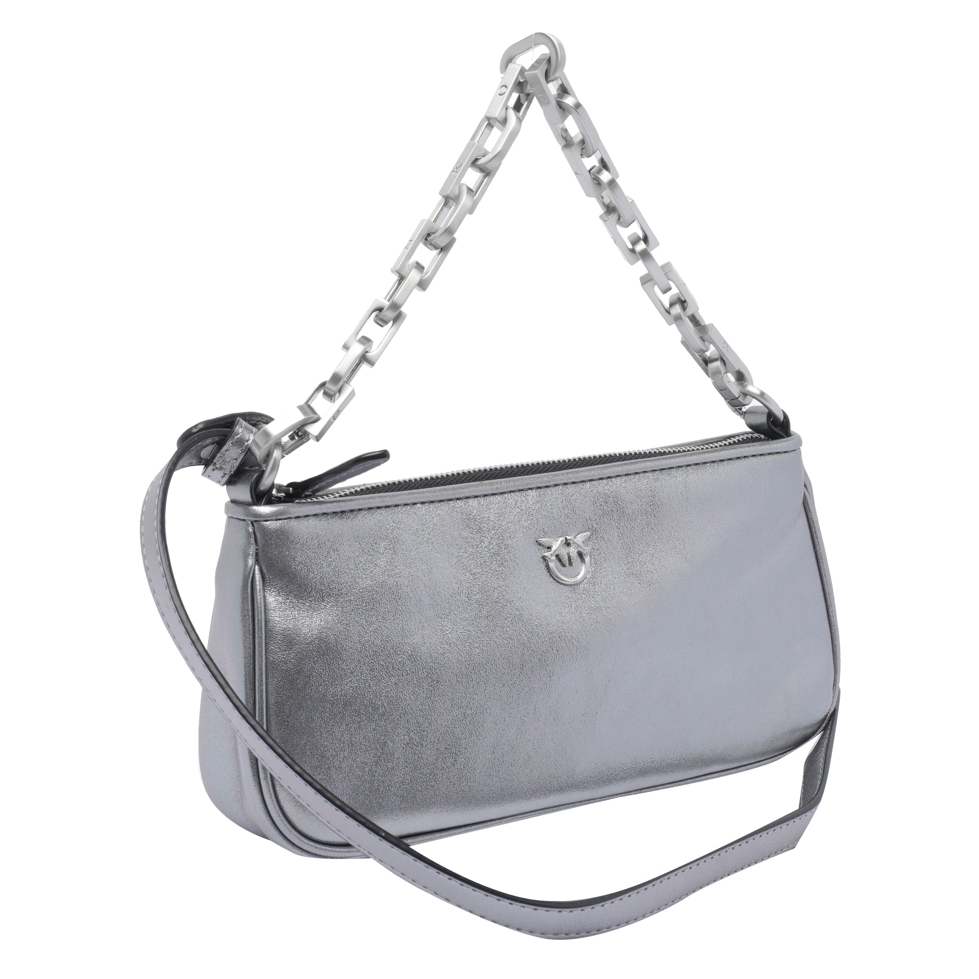 Pinko Bags Silver Calf Leather