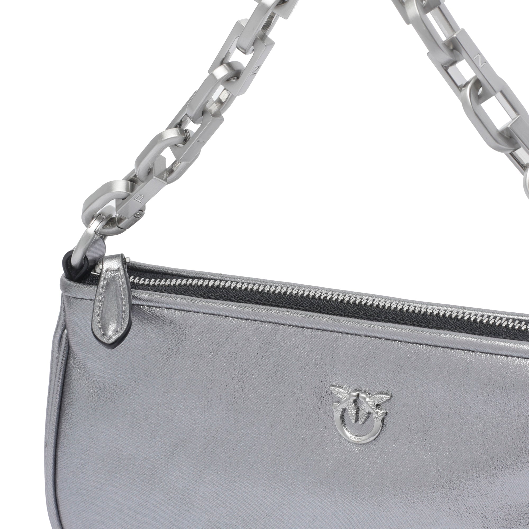 Pinko Bags Silver Calf Leather