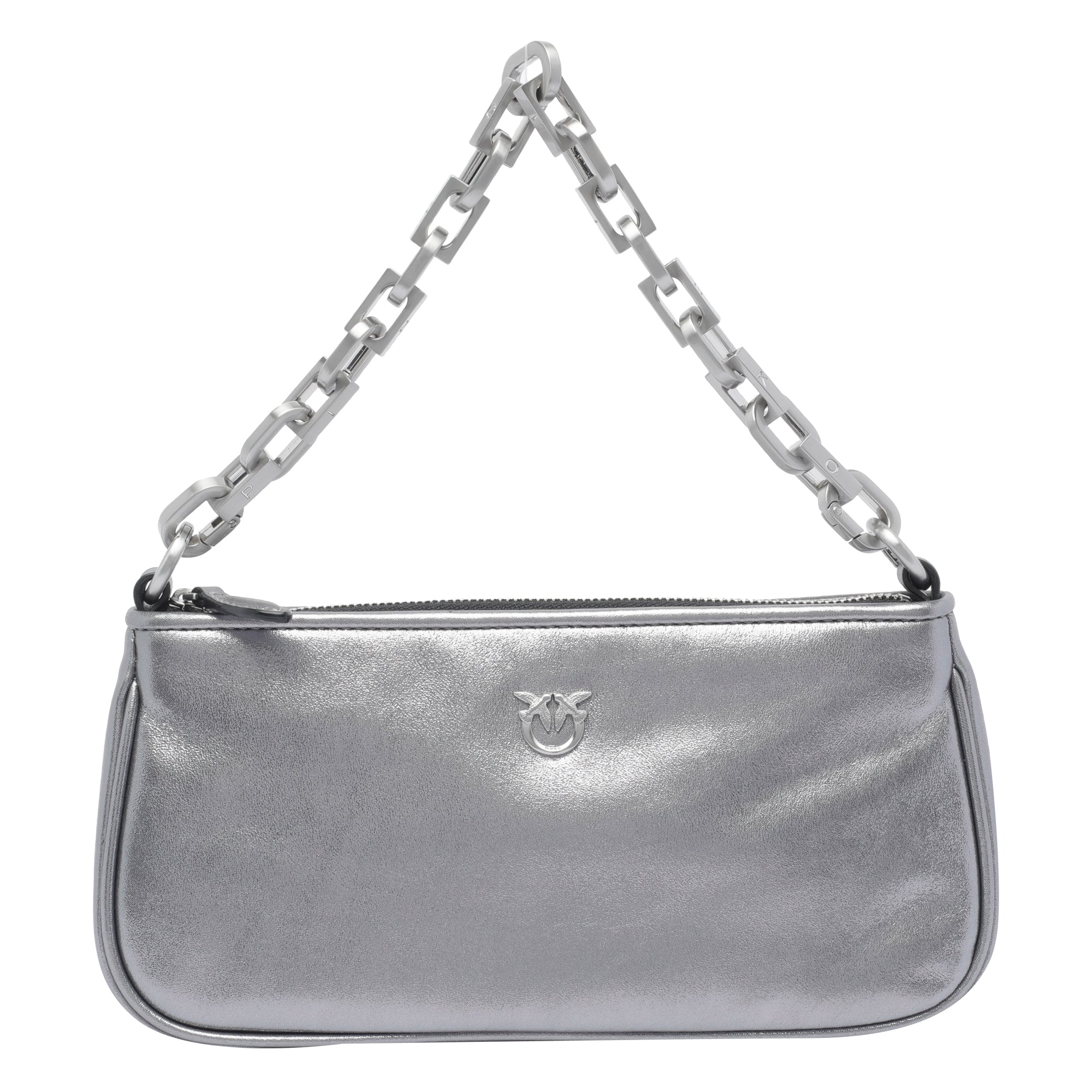 Pinko Bags Silver Calf Leather
