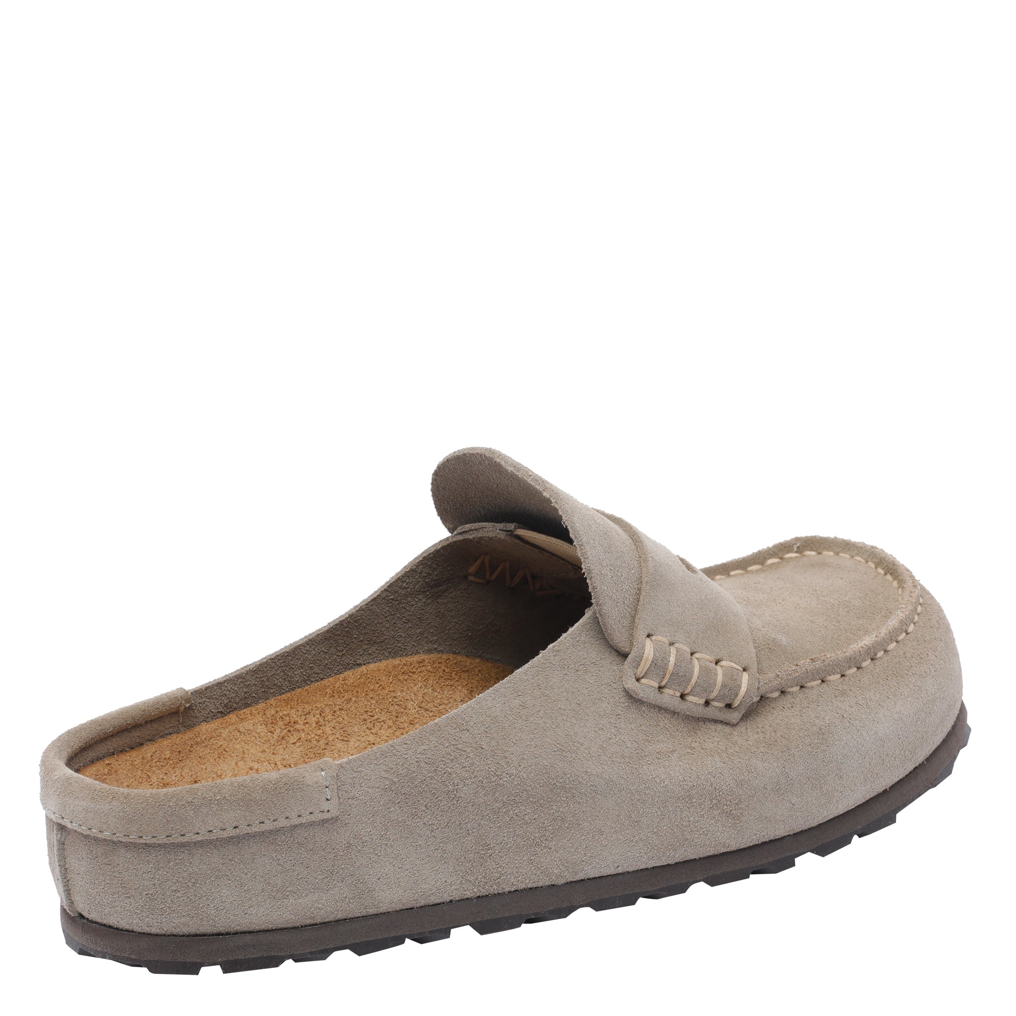 Birkenstock Flat Shoes Grey Calf Leather/rubber Sole