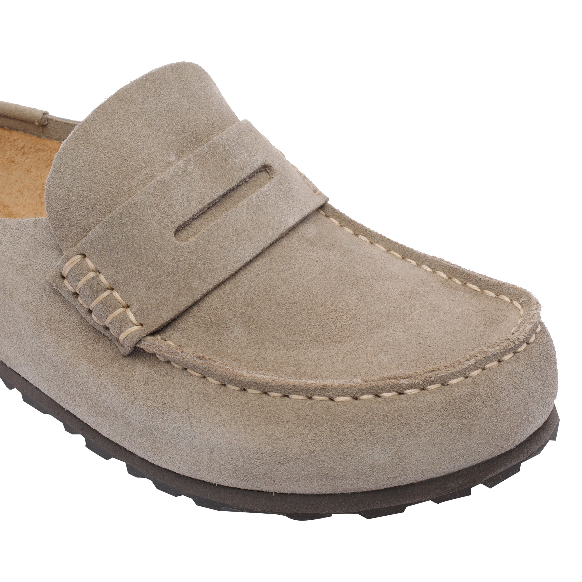 Birkenstock Flat Shoes Grey Calf Leather/rubber Sole