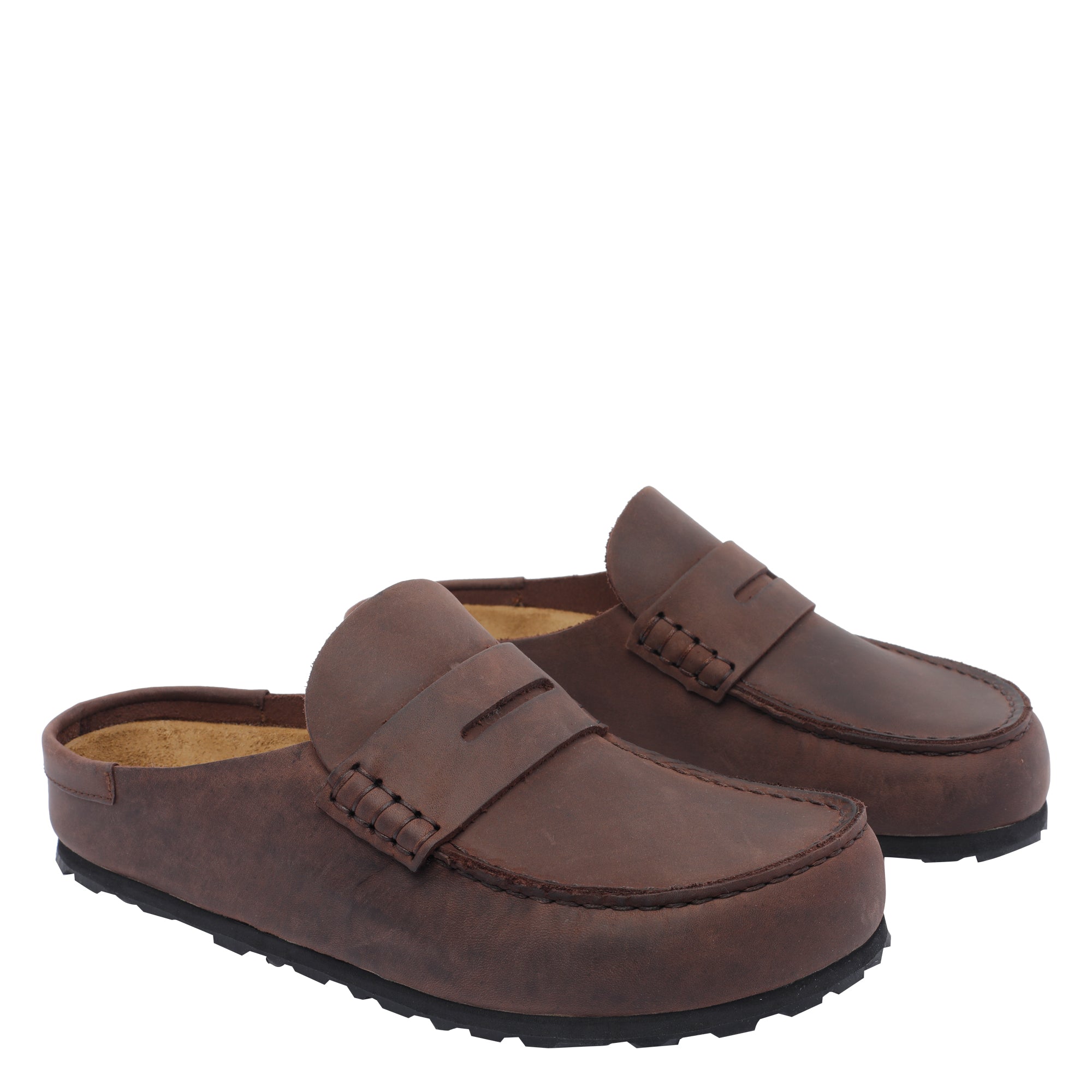 Birkenstock Flat Shoes Brown Calf Leather/rubber Sole