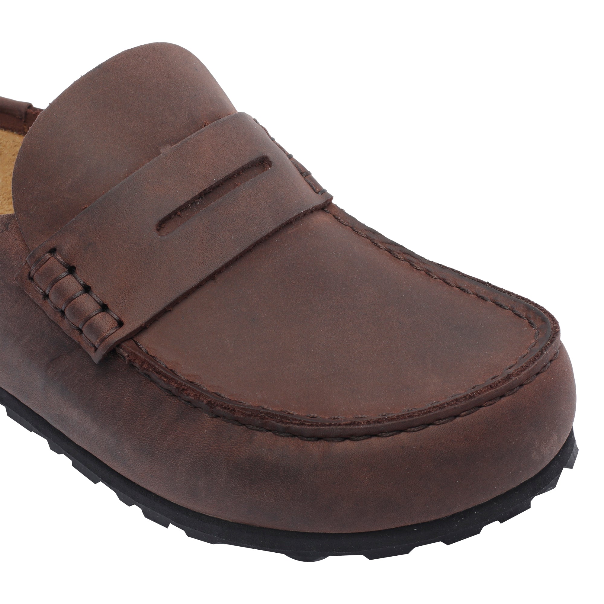 Birkenstock Flat Shoes Brown Calf Leather/rubber Sole