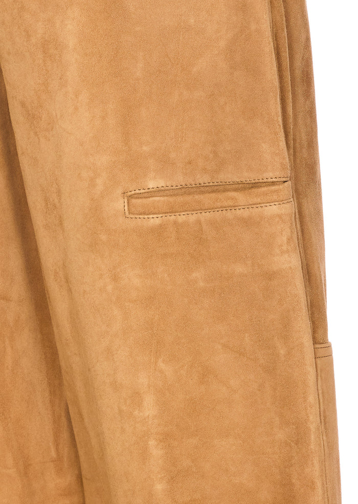 Tory Burch Trousers Beige Goat Leather