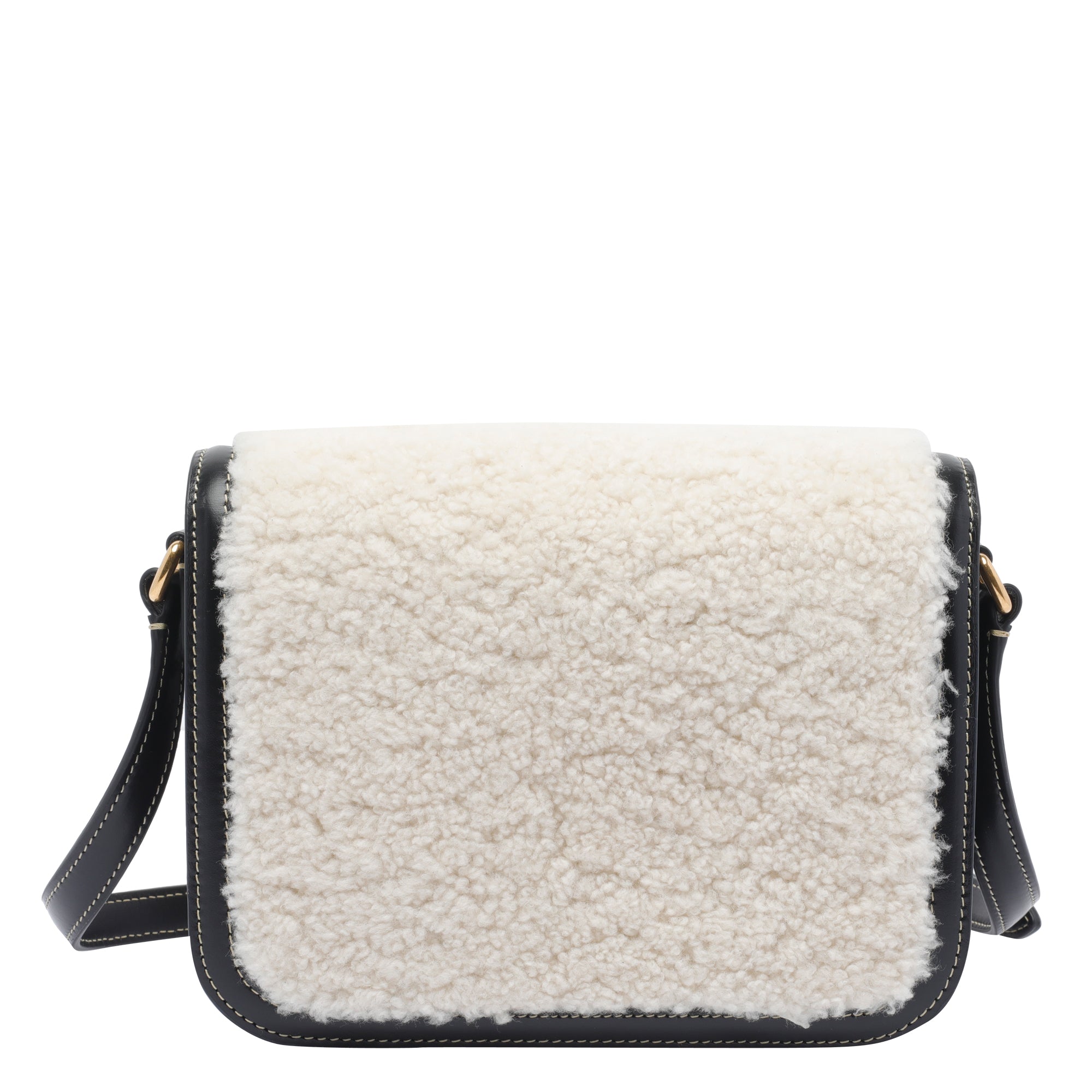 Valentino Garavani Bags White Calf Leather Real Fur Sheep