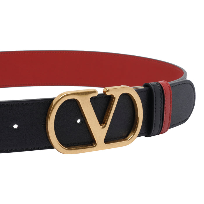 Valentino Garavani Belts Black Calf Leather
