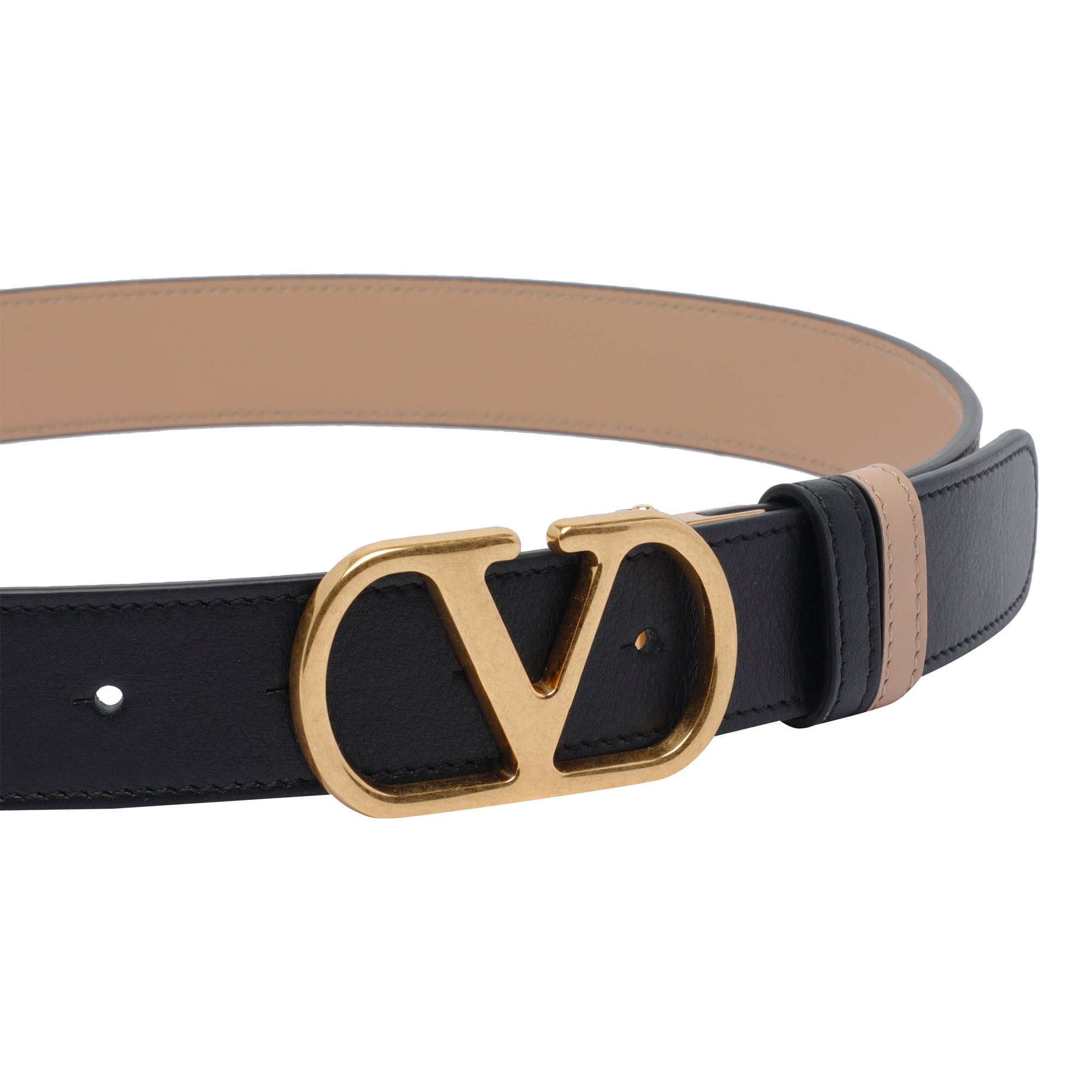 Valentino Garavani Belts Black Calf Leather