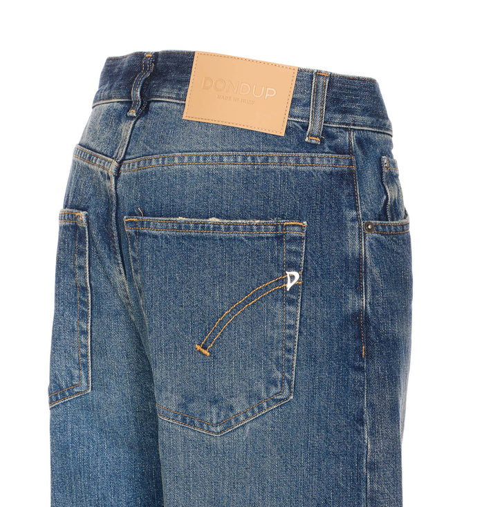 Dondup Trousers Blue Cotton