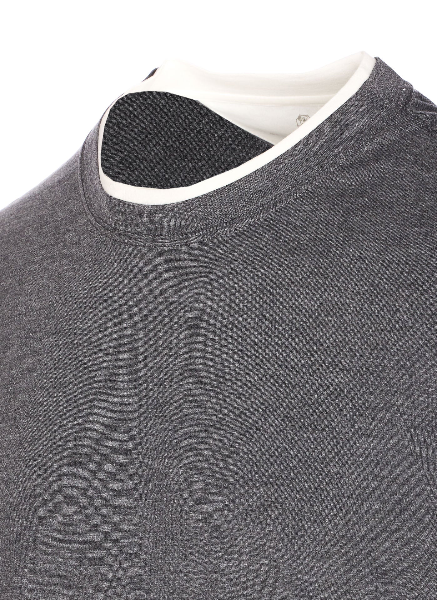 Brunello Cucinelli T-Shirts And Polos Grey Silk
