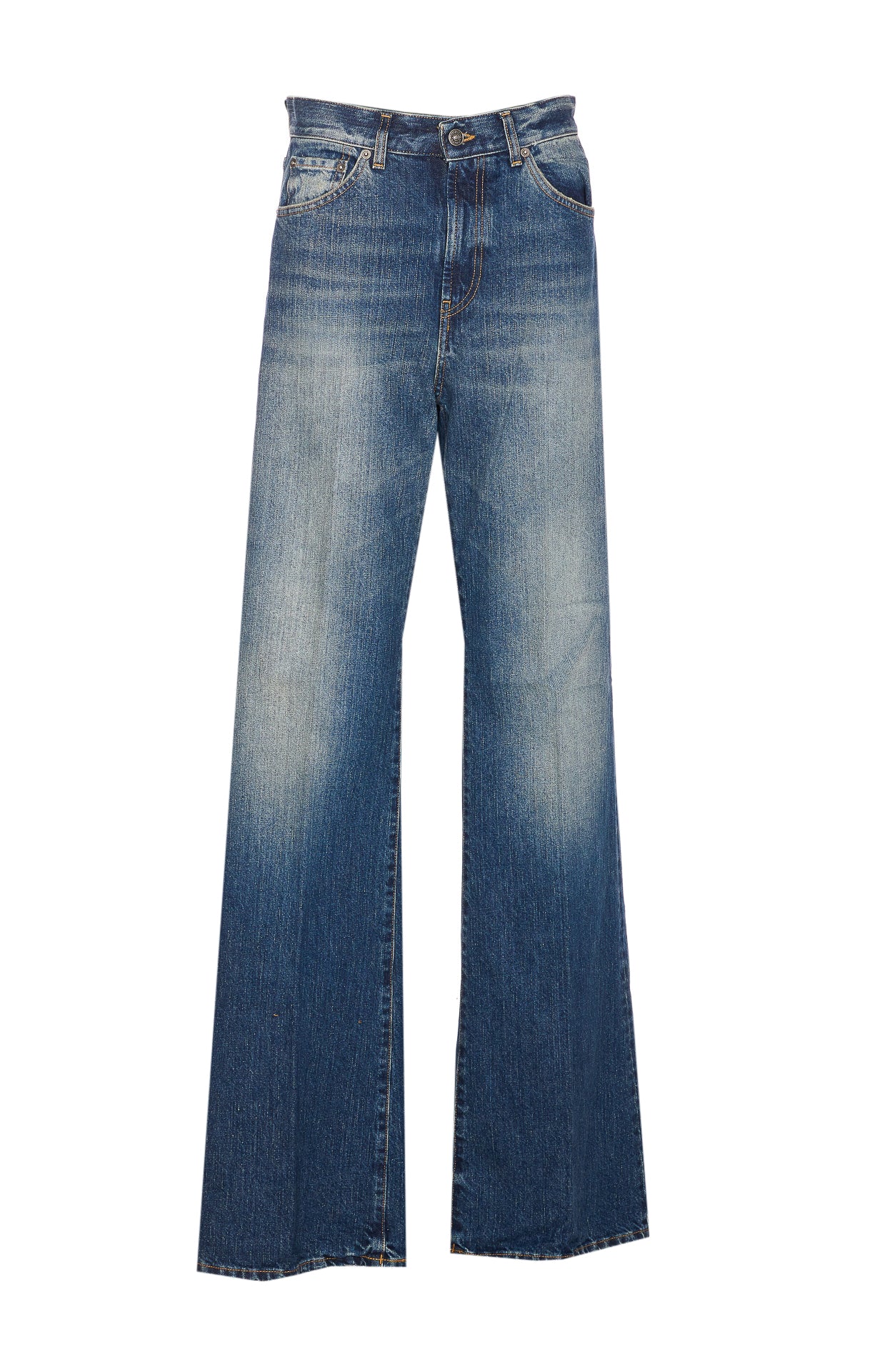 Dondup Trousers Blue Cotton