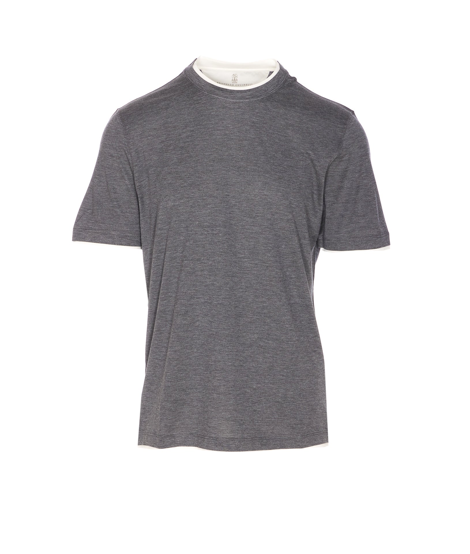 Brunello Cucinelli T-Shirts And Polos Grey Silk