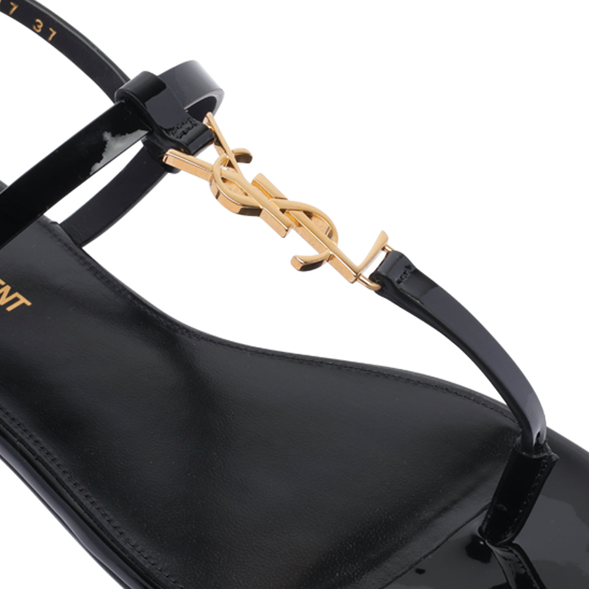 Saint Laurent Sandals Black Calf Leather/leather Sole