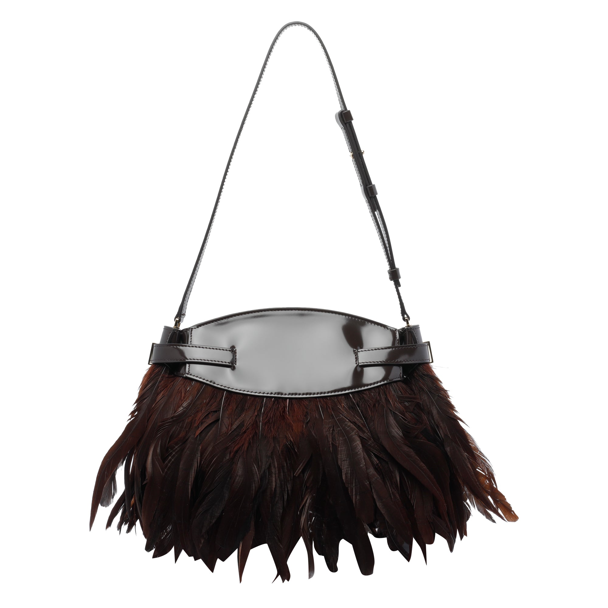 Ferragamo Bags Brown Lamb Leather Feather