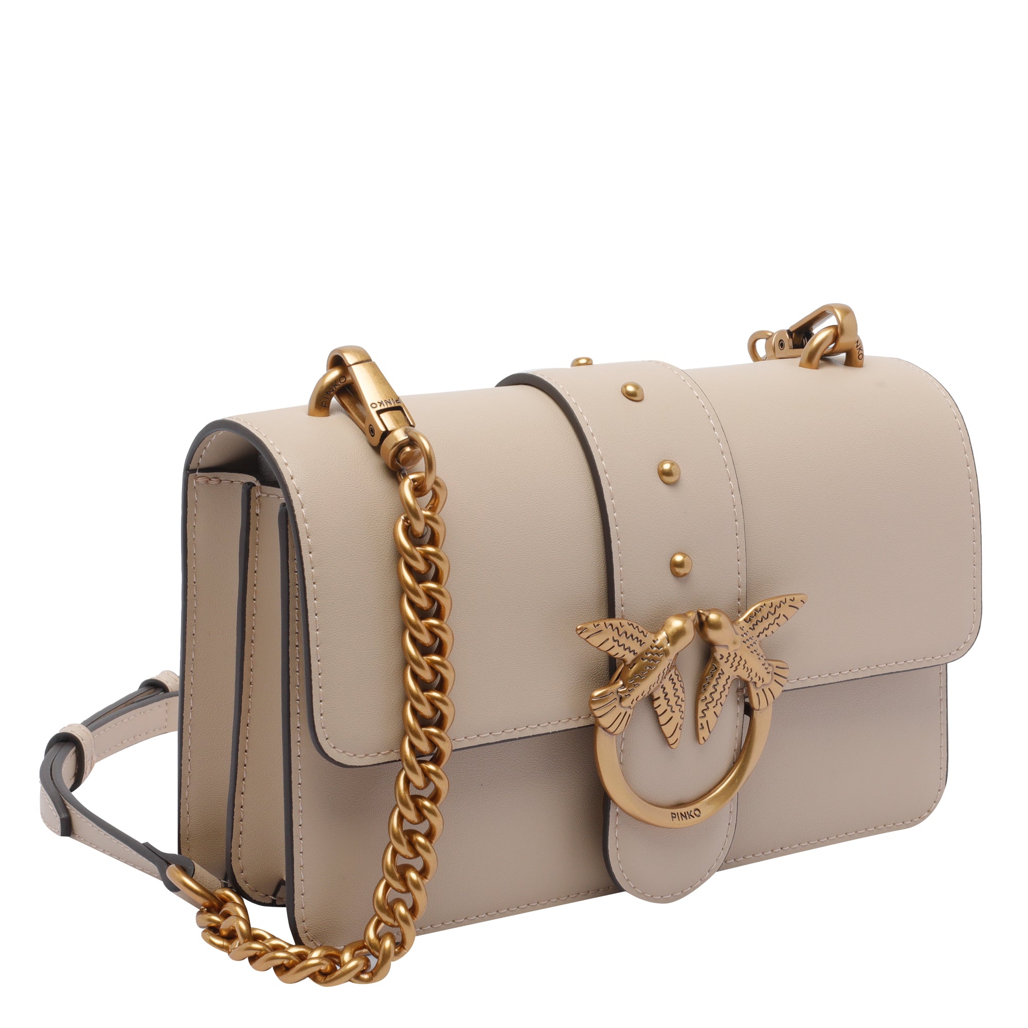Pinko Bags Beige Calf Leather
