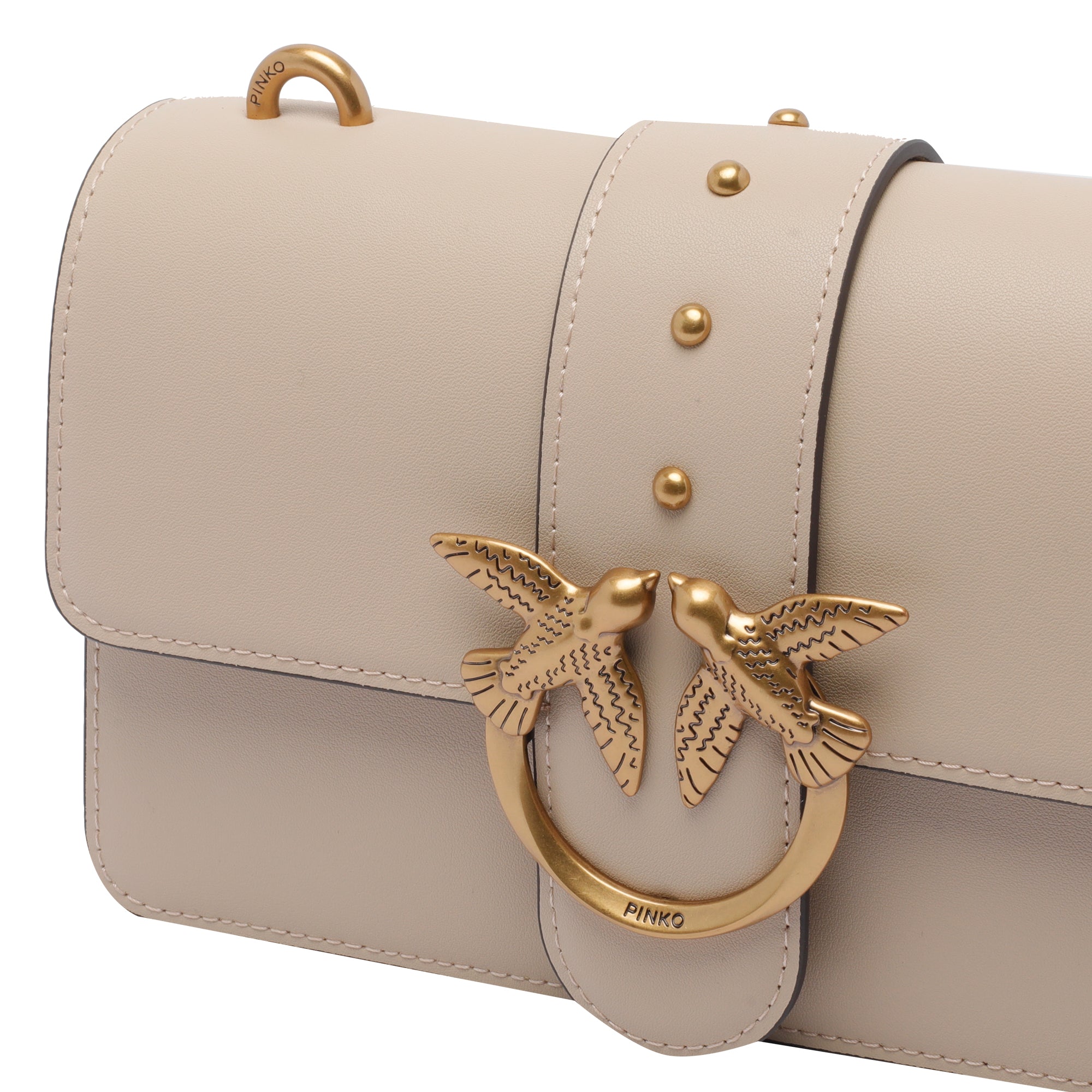 Pinko Bags Beige Calf Leather