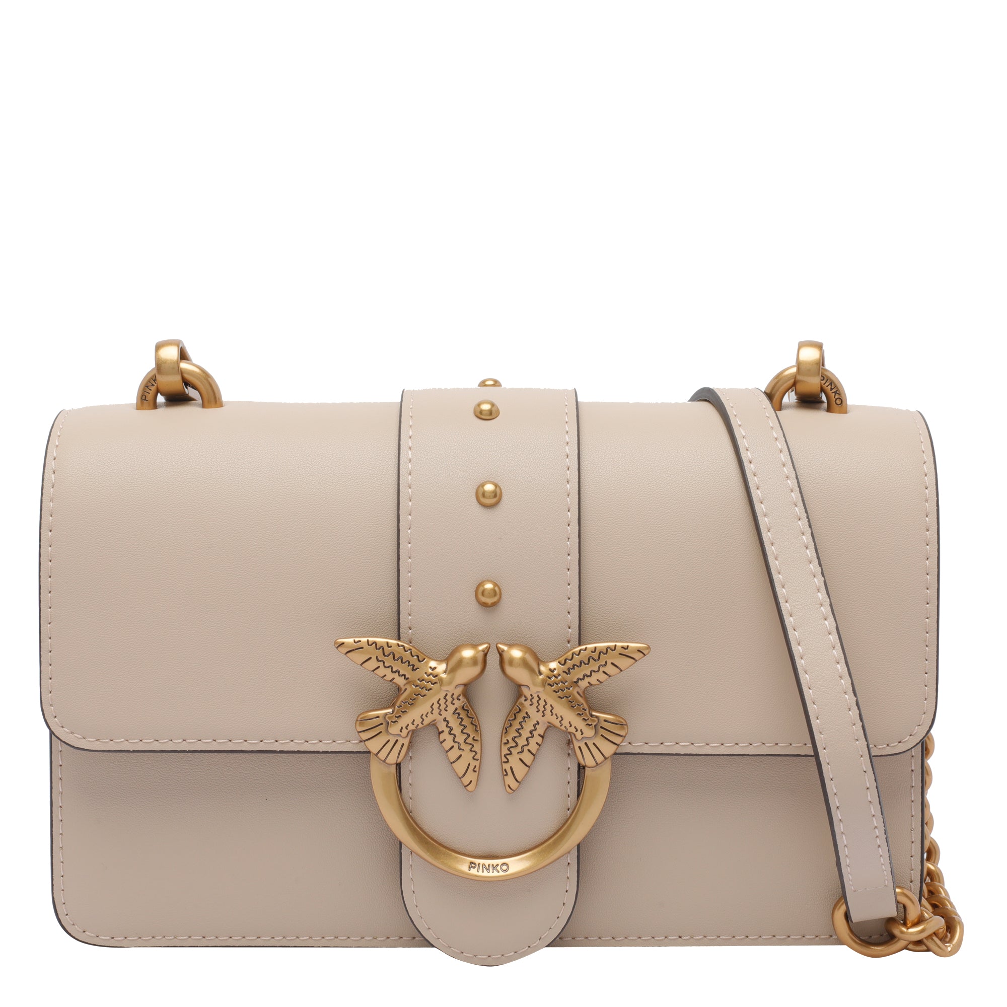 Pinko Bags Beige Calf Leather