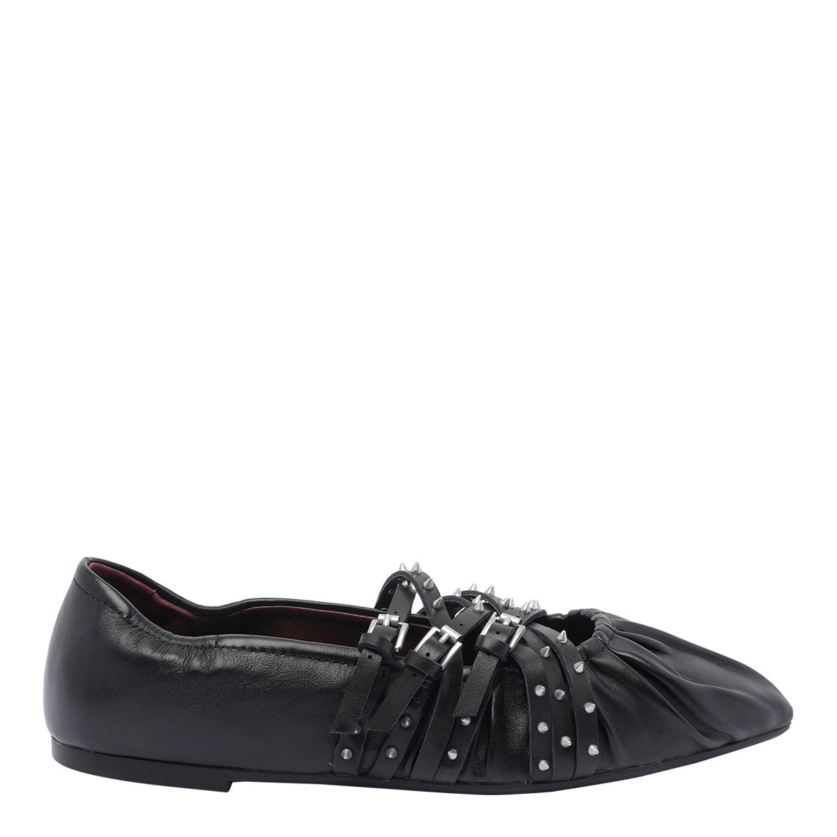 Ash Flat Shoes Black Calf Leather/rubber Sole