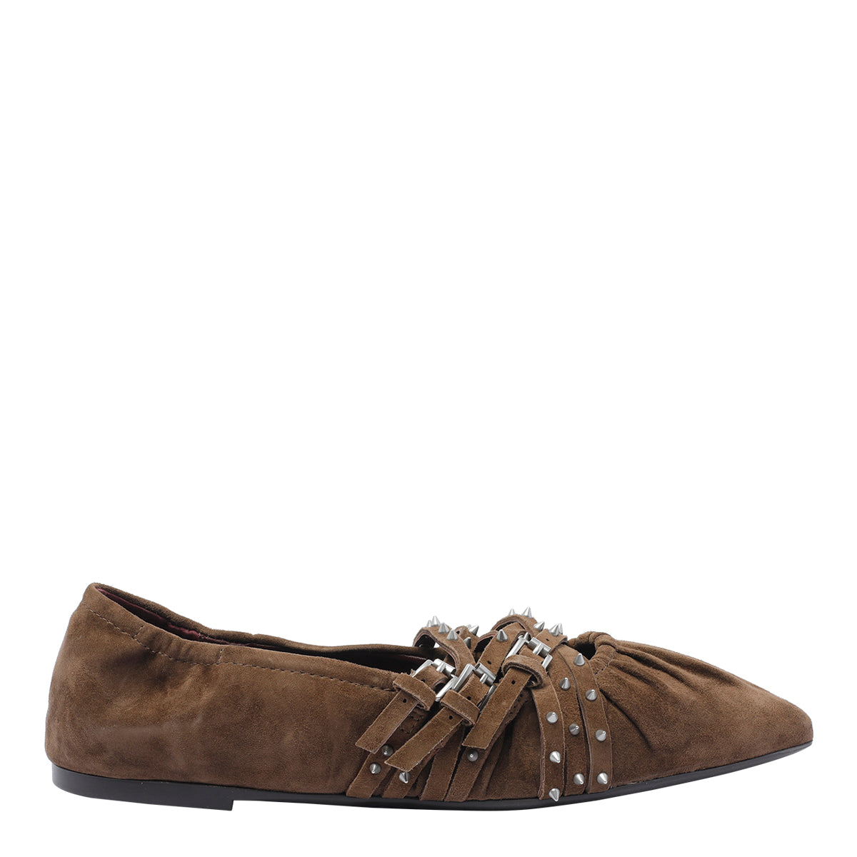Ash Flat Shoes Brown Suede Leather/rubber Sole