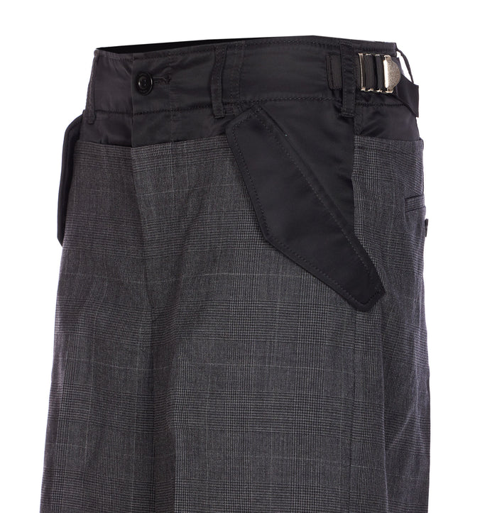 Sacai Trousers Grey Wool