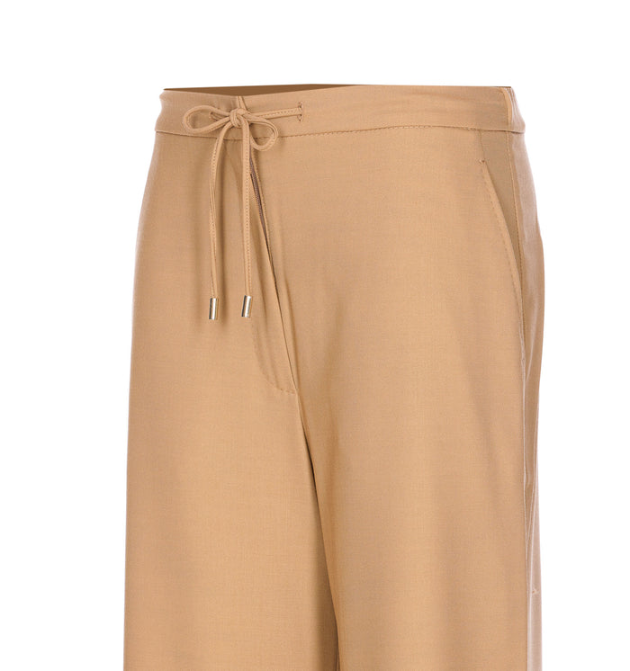 Max Mara Studio Trousers Beige Virgin Wool