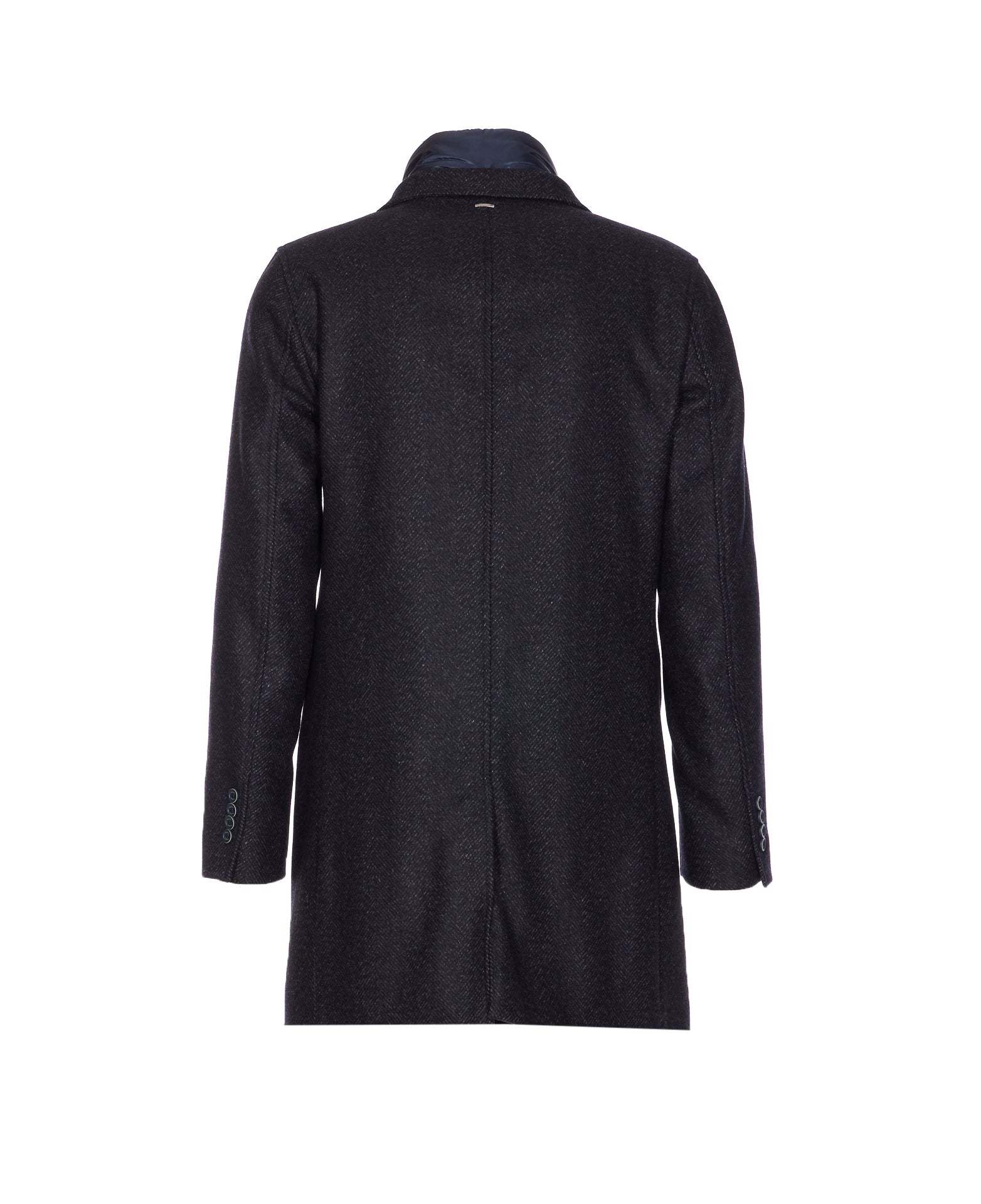 Herno Coats Blue Wool