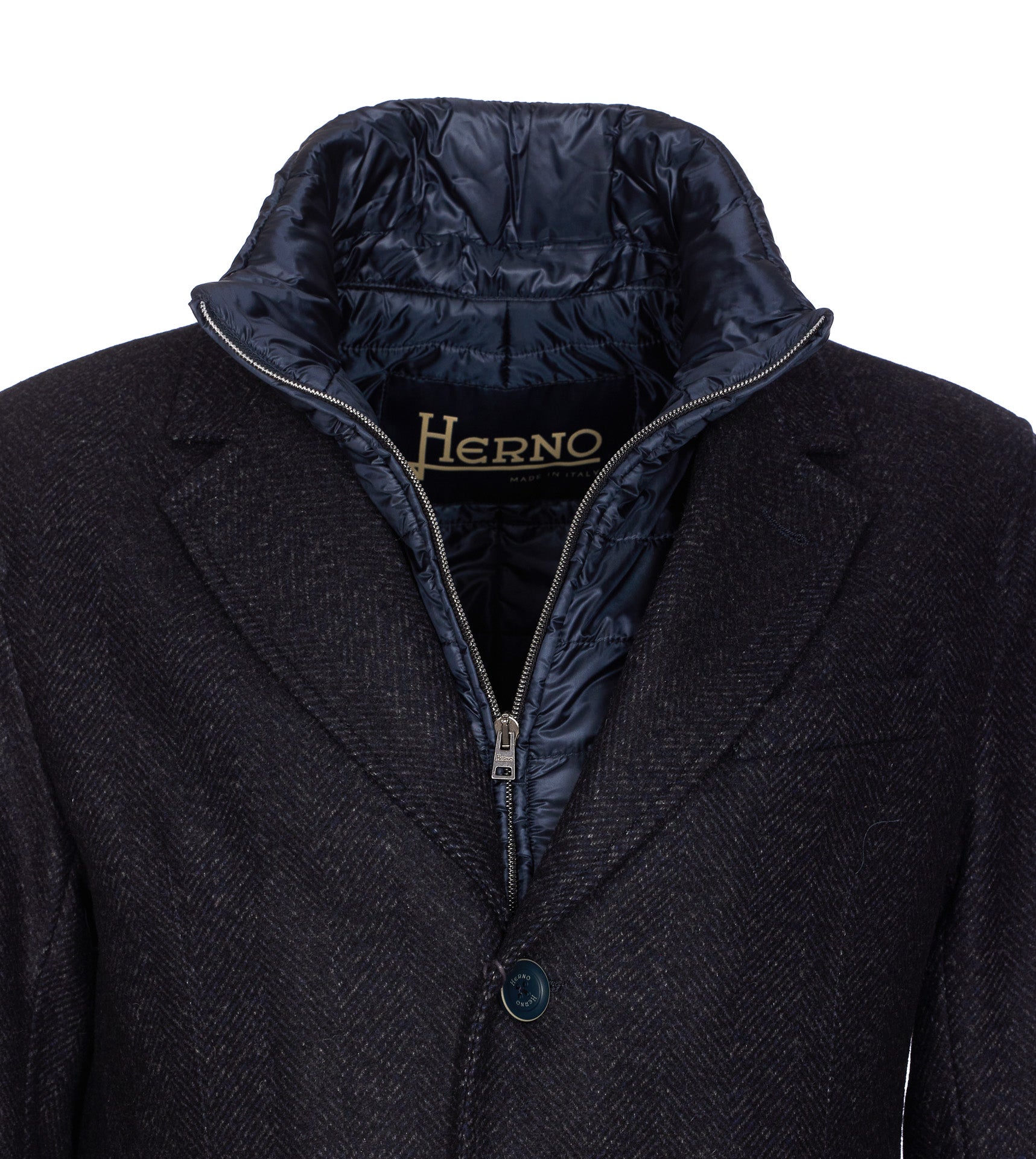 Herno Coats Blue Wool