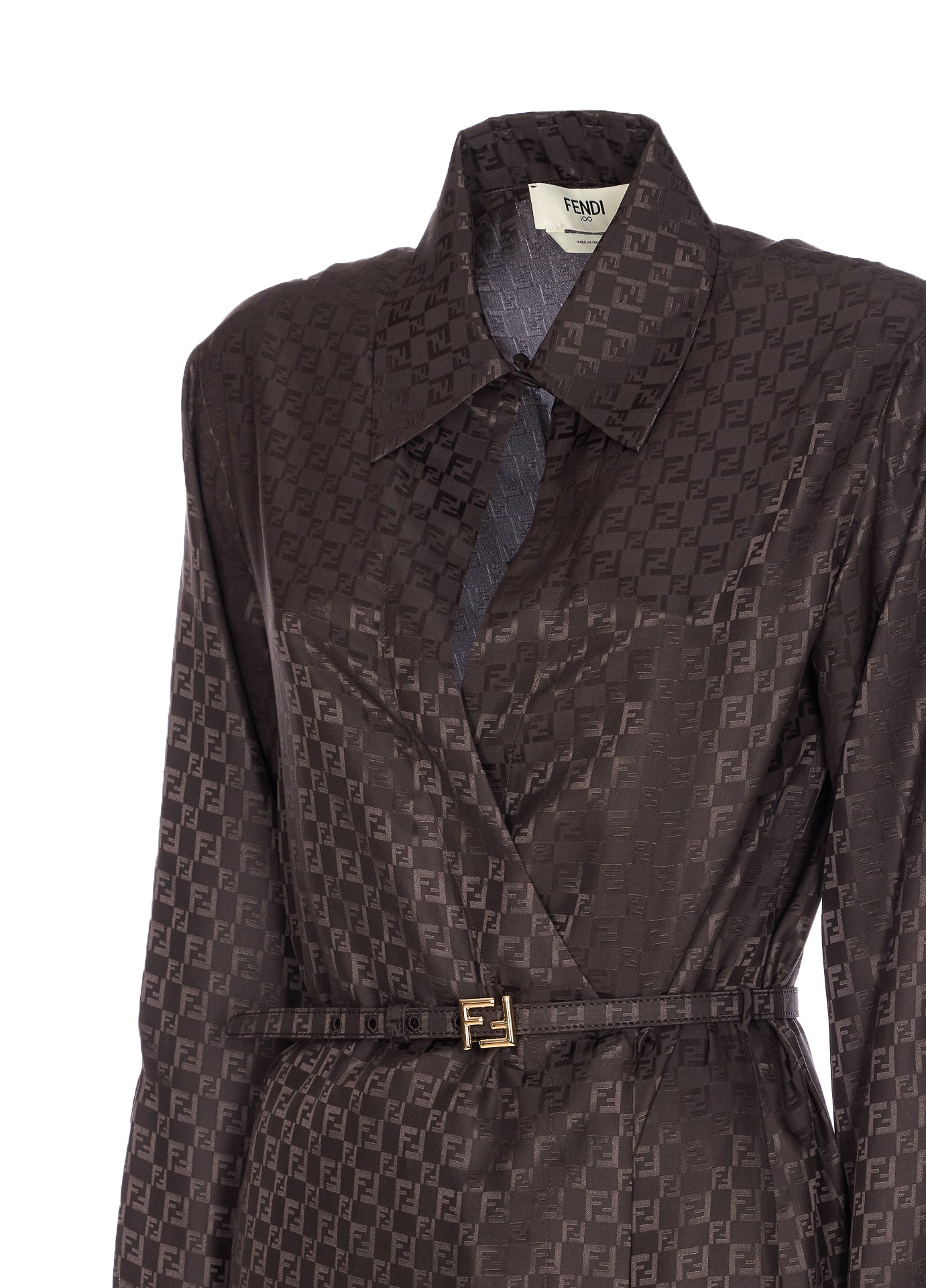 Fendi Dresses Brown Silk