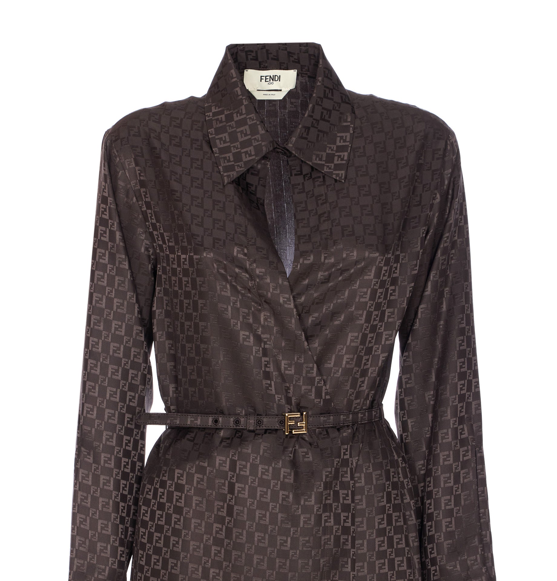 Fendi Dresses Brown Silk