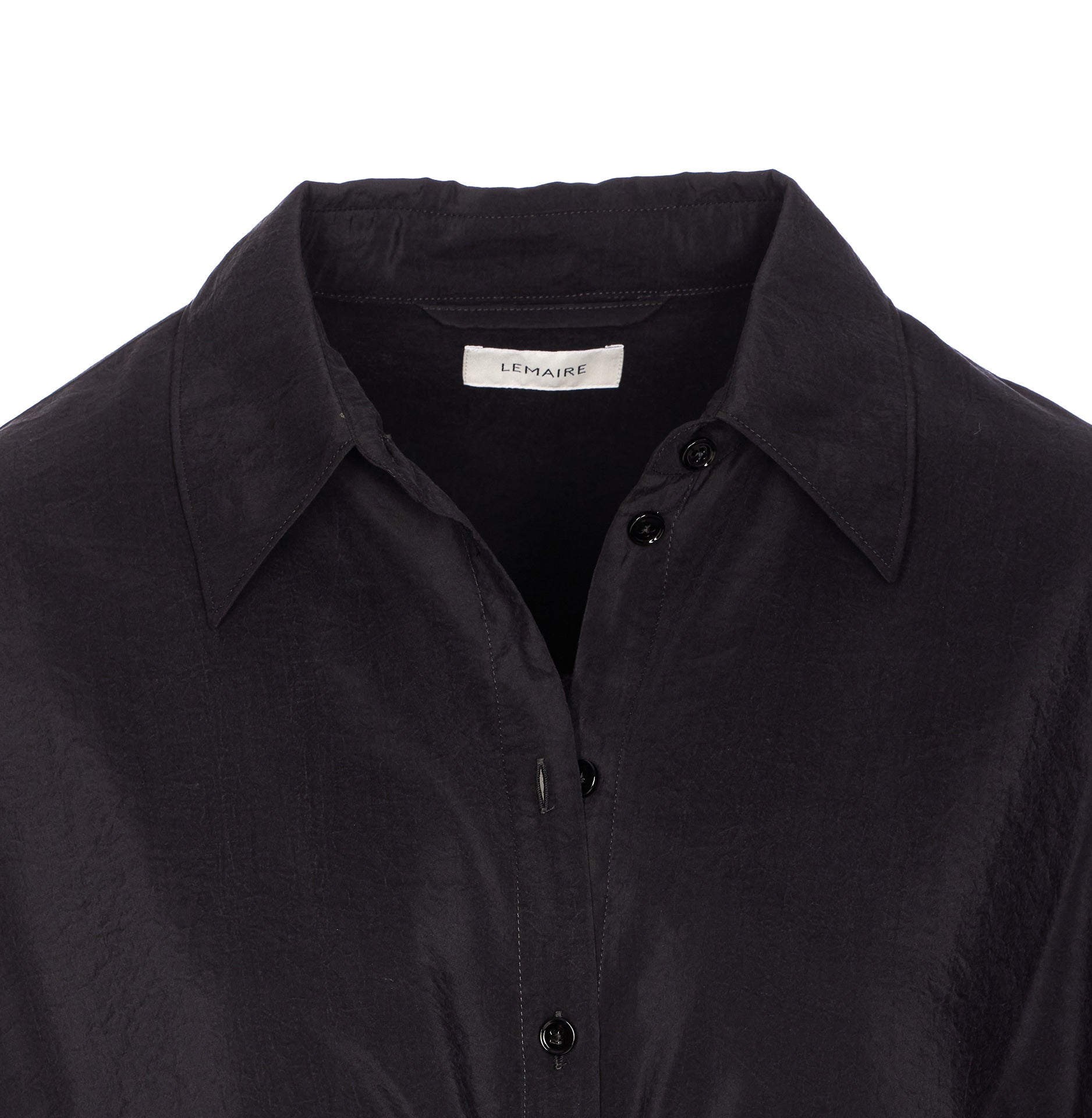 Lemaire Shirts Black Silk