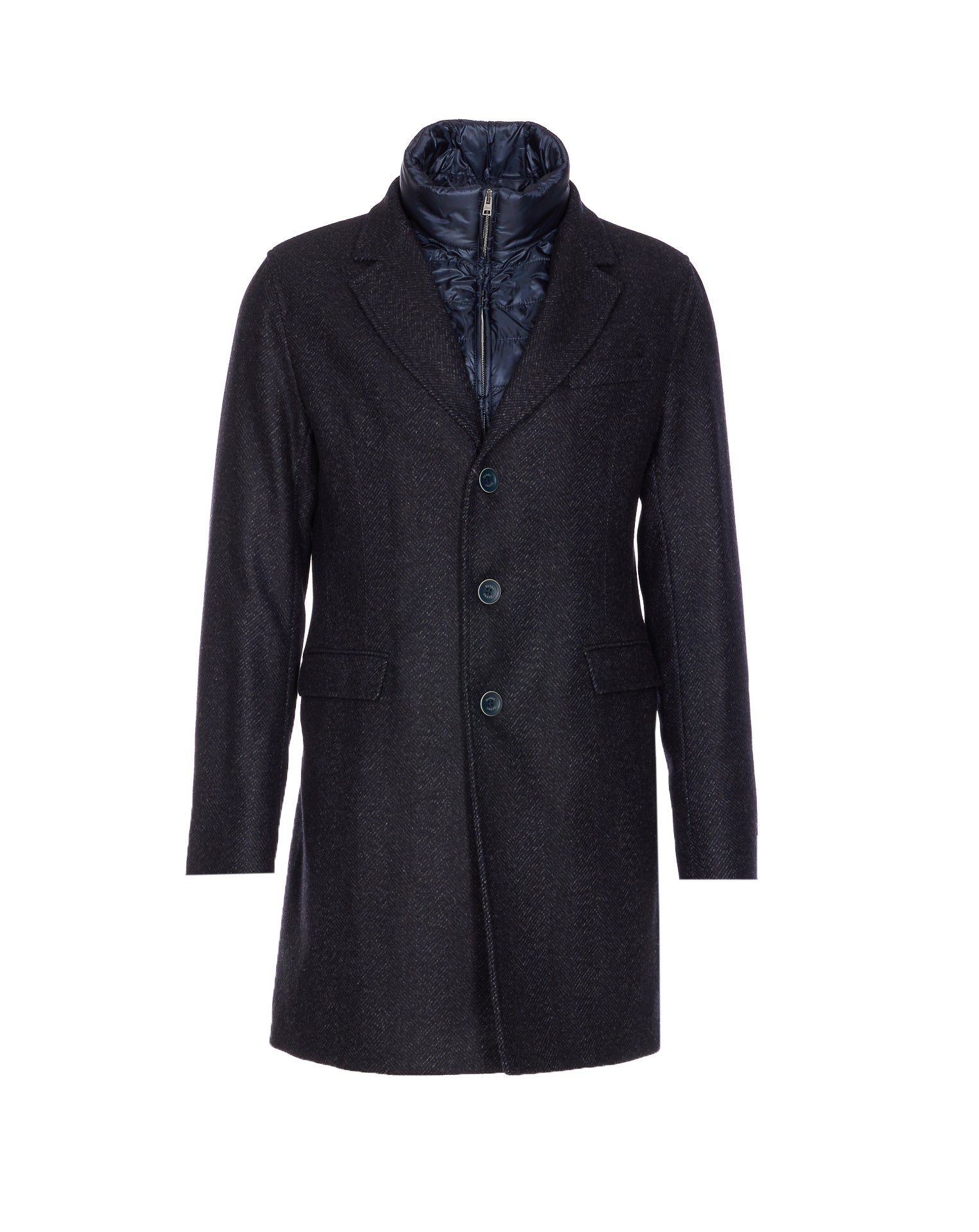 Herno Coats Blue Wool