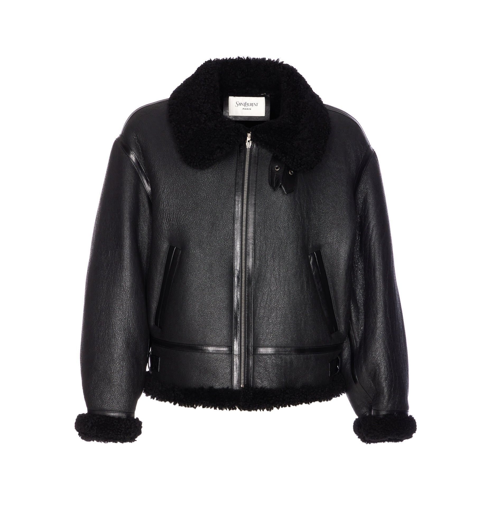 Saint Laurent Jackets Black Lamb Fur
