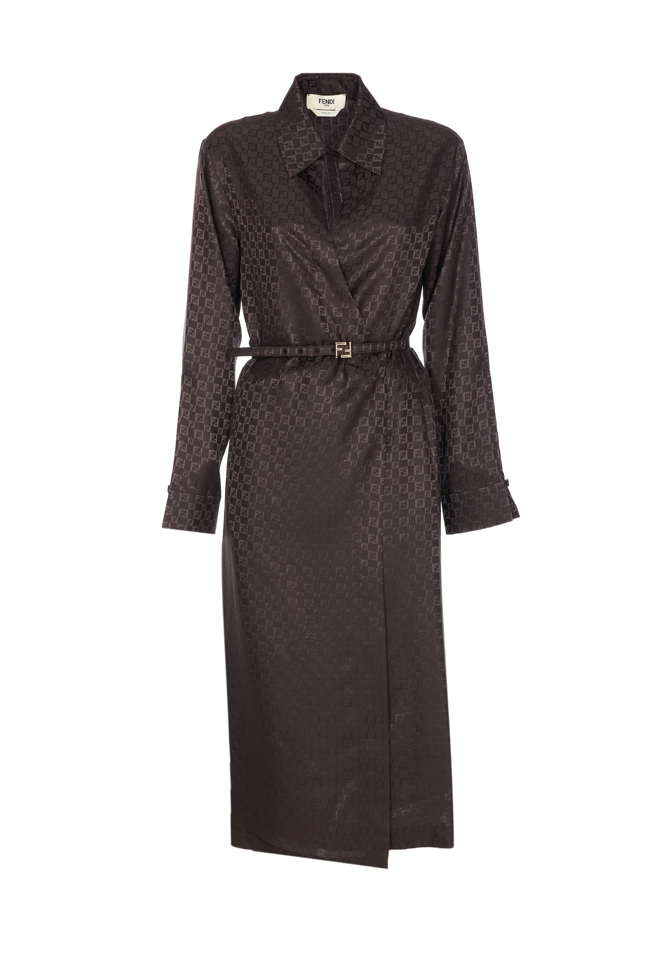 Fendi Dresses Brown Silk