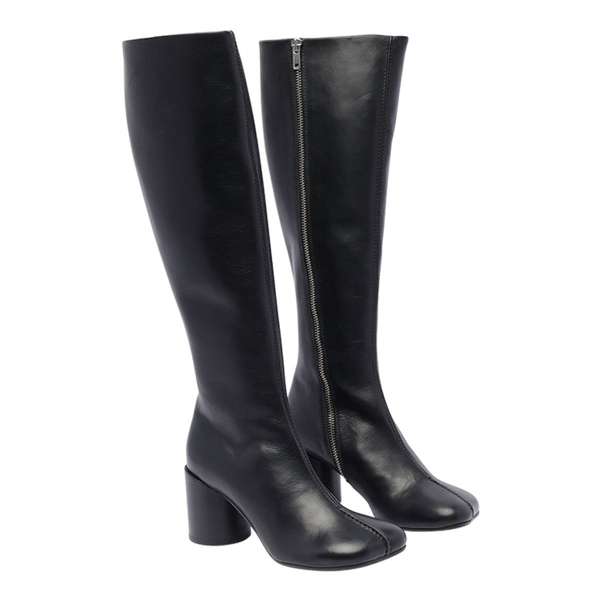 Mm6 Maison Margiela Boots Black Calf Leather / Rubber Sole