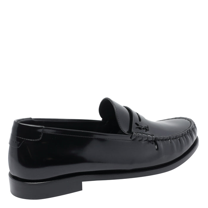 Saint Laurent Flat Shoes Black Calf Leather/rubber Sole