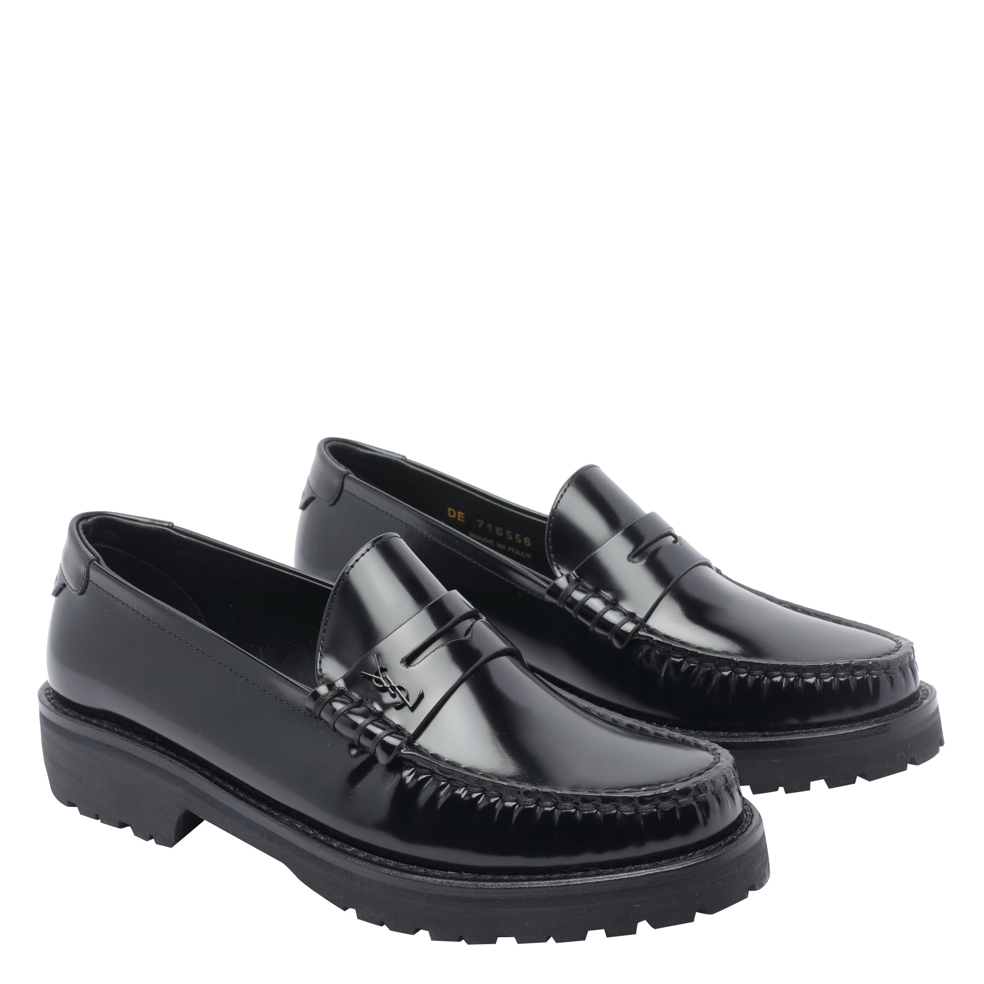 Saint Laurent Flat Shoes Black Calf Leather/rubber Sole