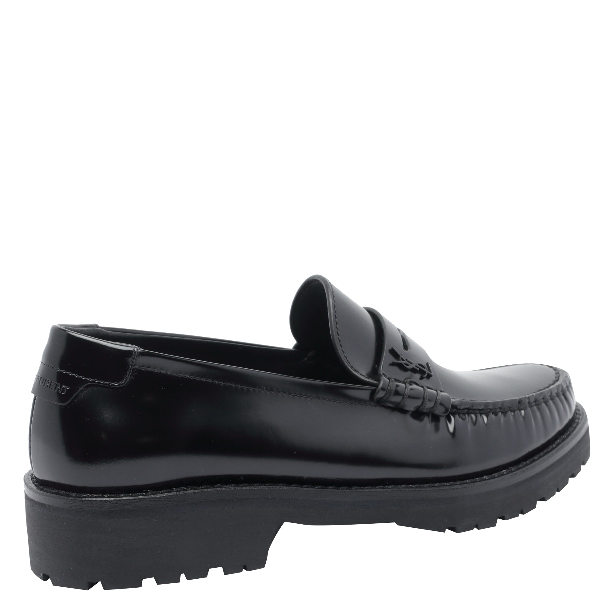 Saint Laurent Flat Shoes Black Calf Leather/rubber Sole