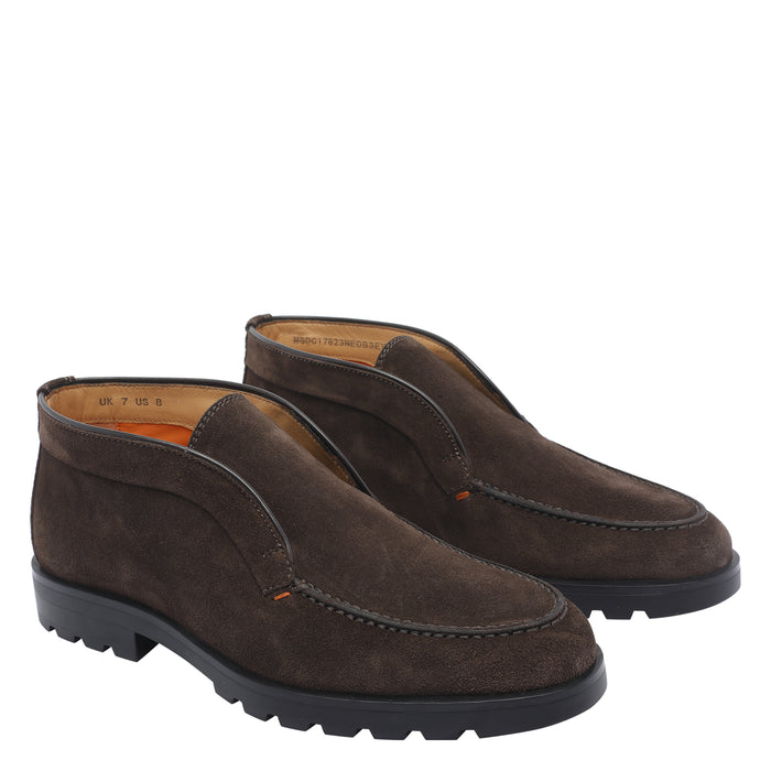 Santoni Flat Shoes Brown Leather