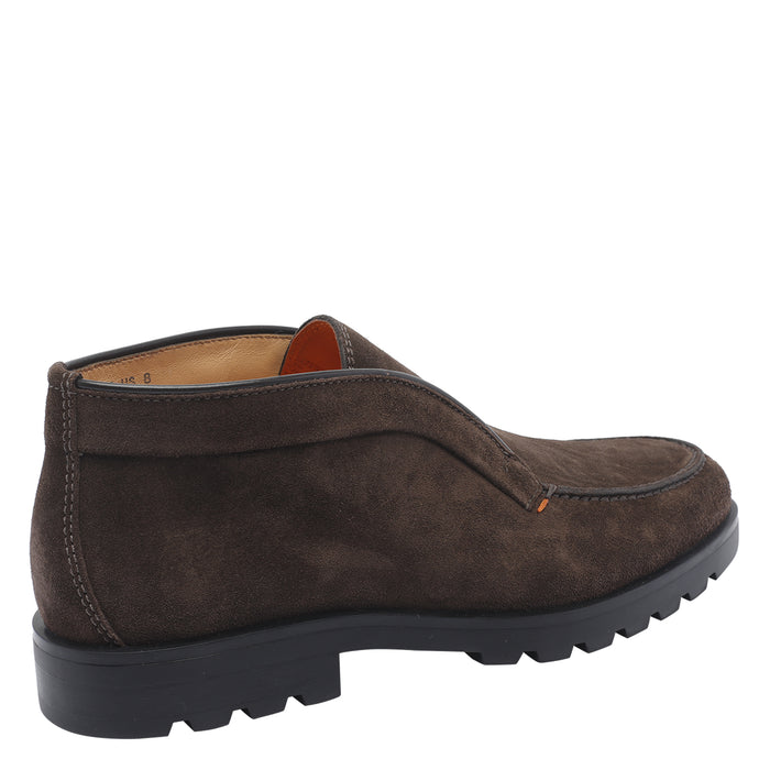 Santoni Flat Shoes Brown Leather