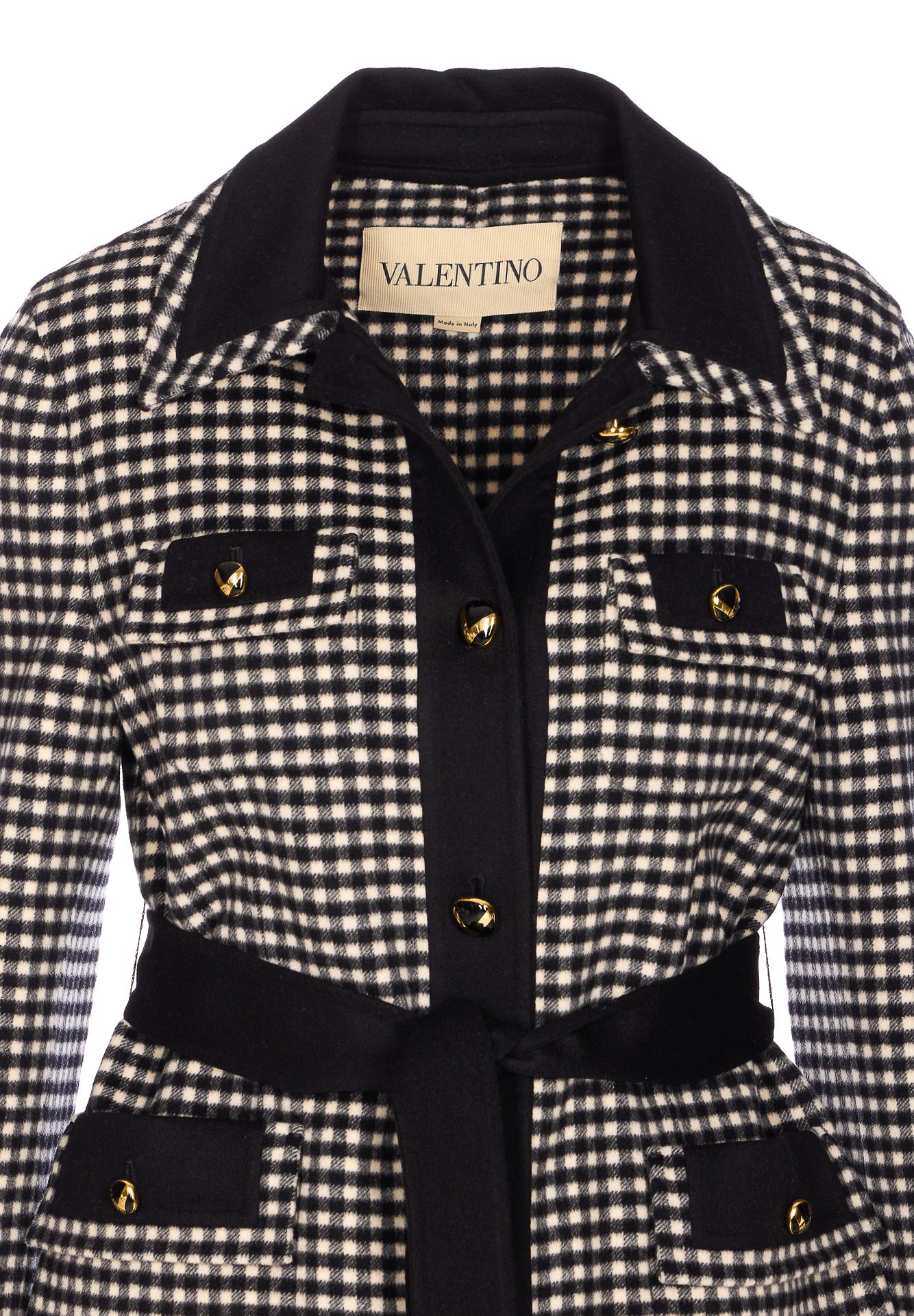 Valentino Garavani Coats Black Virgin Wool