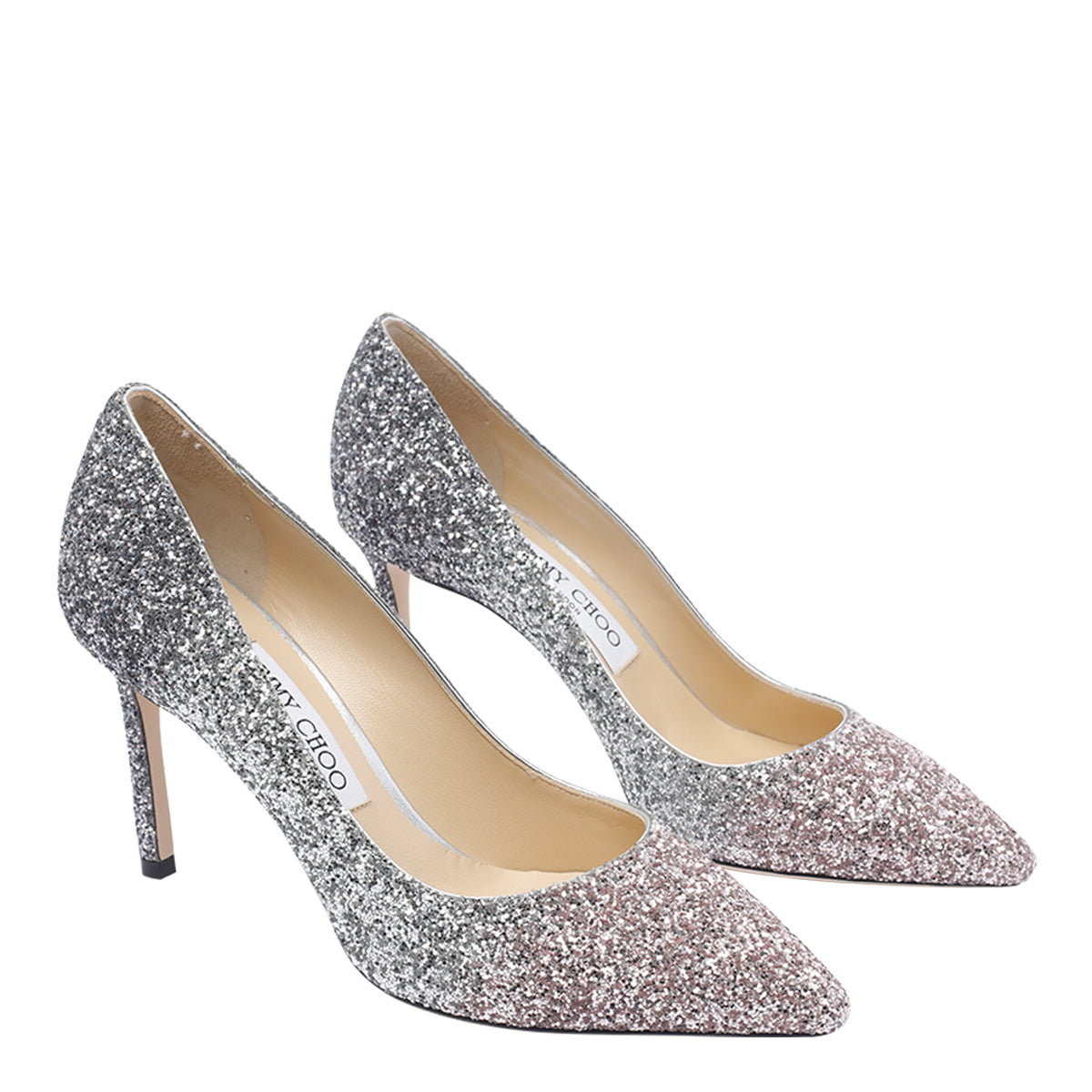 Jimmy Choo With Heel Silver Fabric/leather Sole